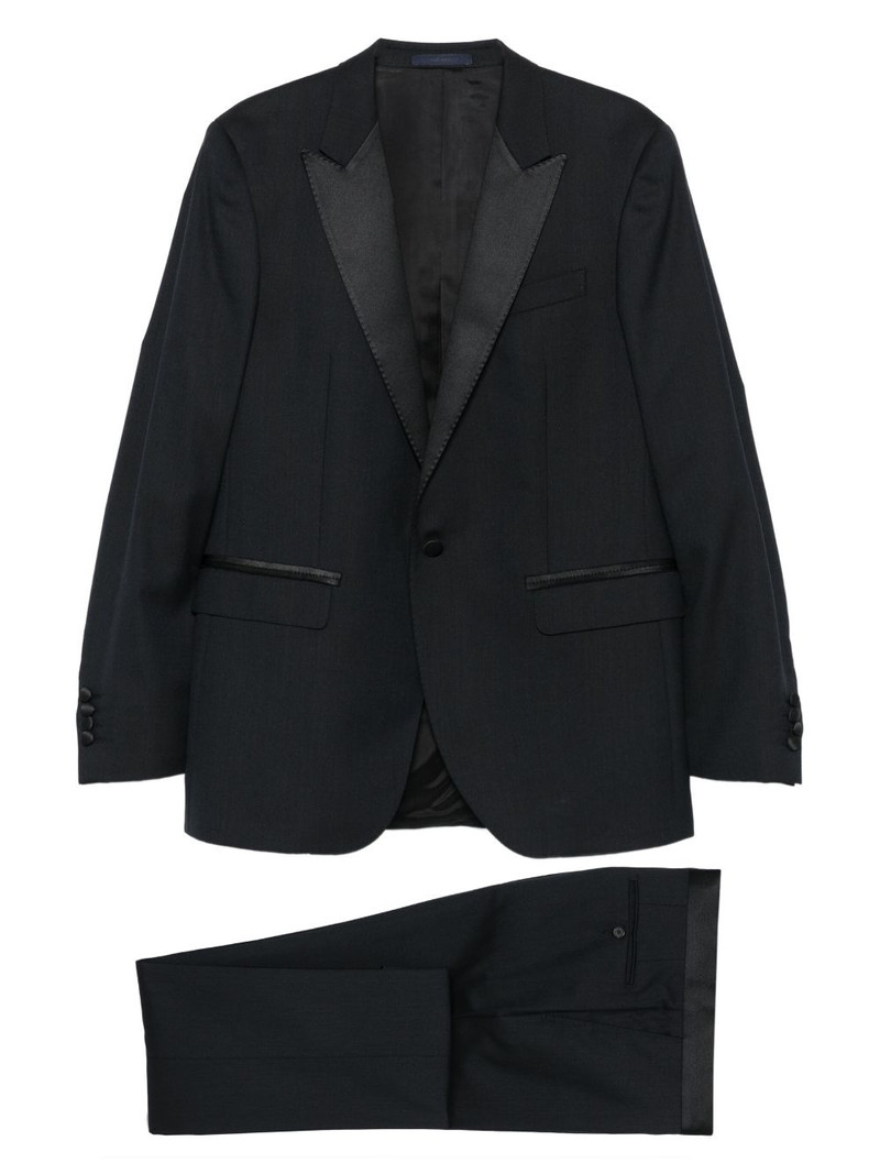 satin-trimmed suit 1