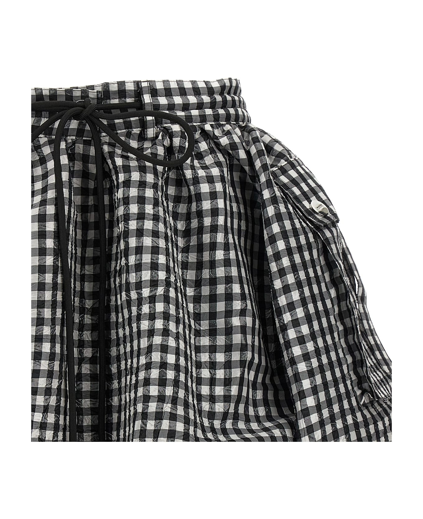 'crinkled Check Mini Bubble' Skirt - 3