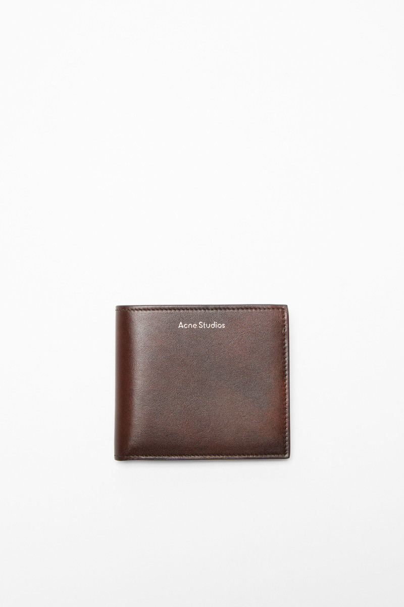 Folded leather wallet - Dark brown 1