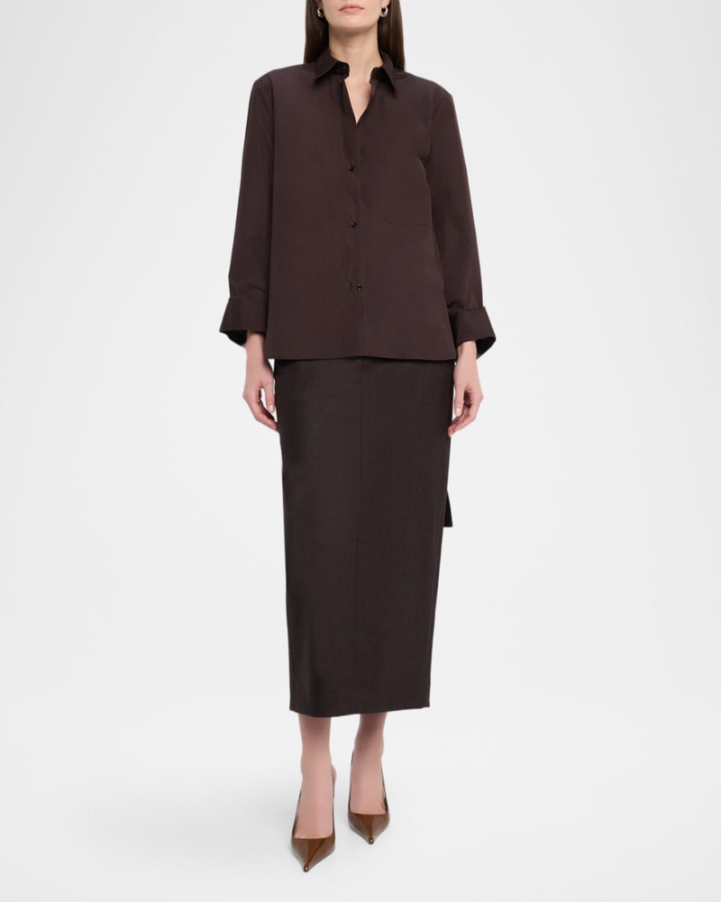 TWP Slit Skirt in Wool-Cashmere Flannel outlook