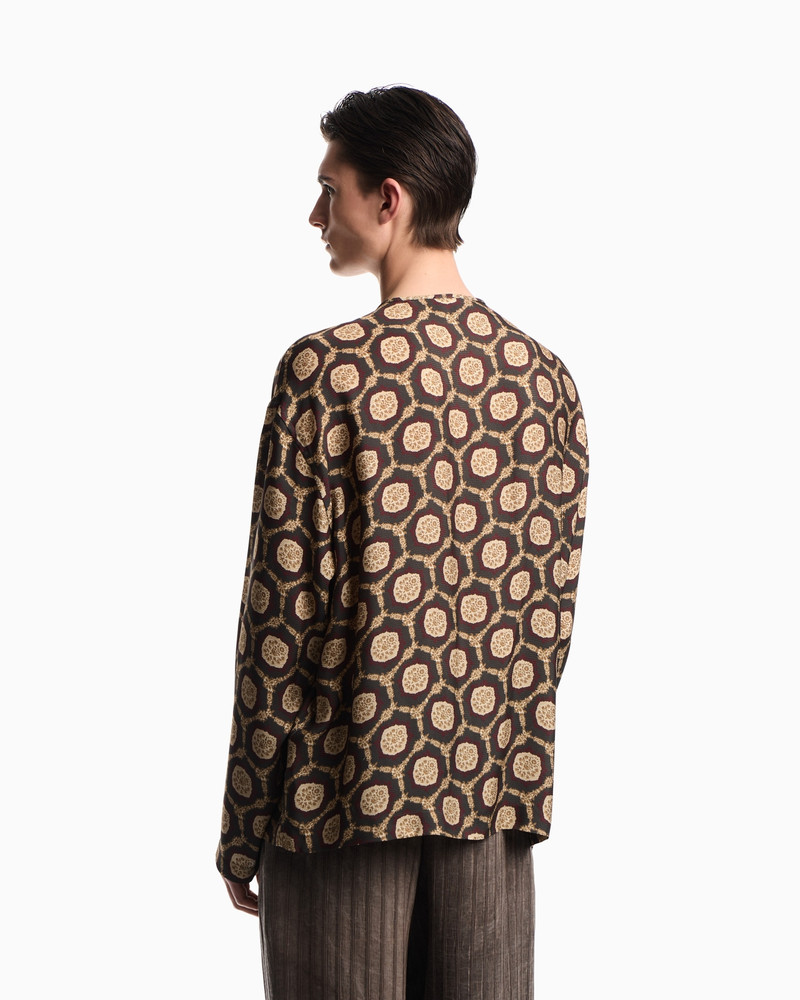 EMPORIO ARMANI SILK SHIRT JACKET WITH ALL-OVER PRINT outlook