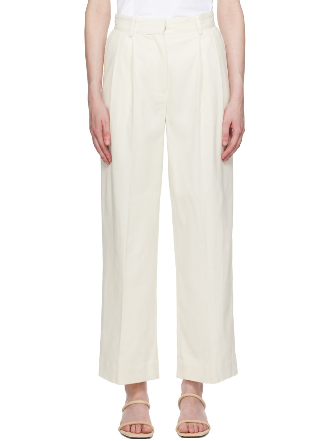 Off-White Pleated Trousers - 1