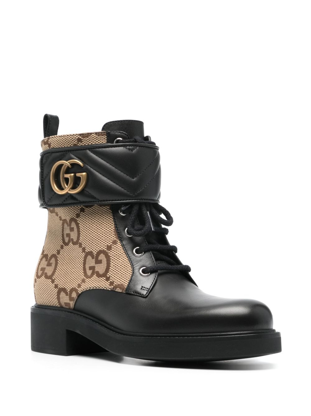 GG-canvas logo-plaque ankle boots - 2