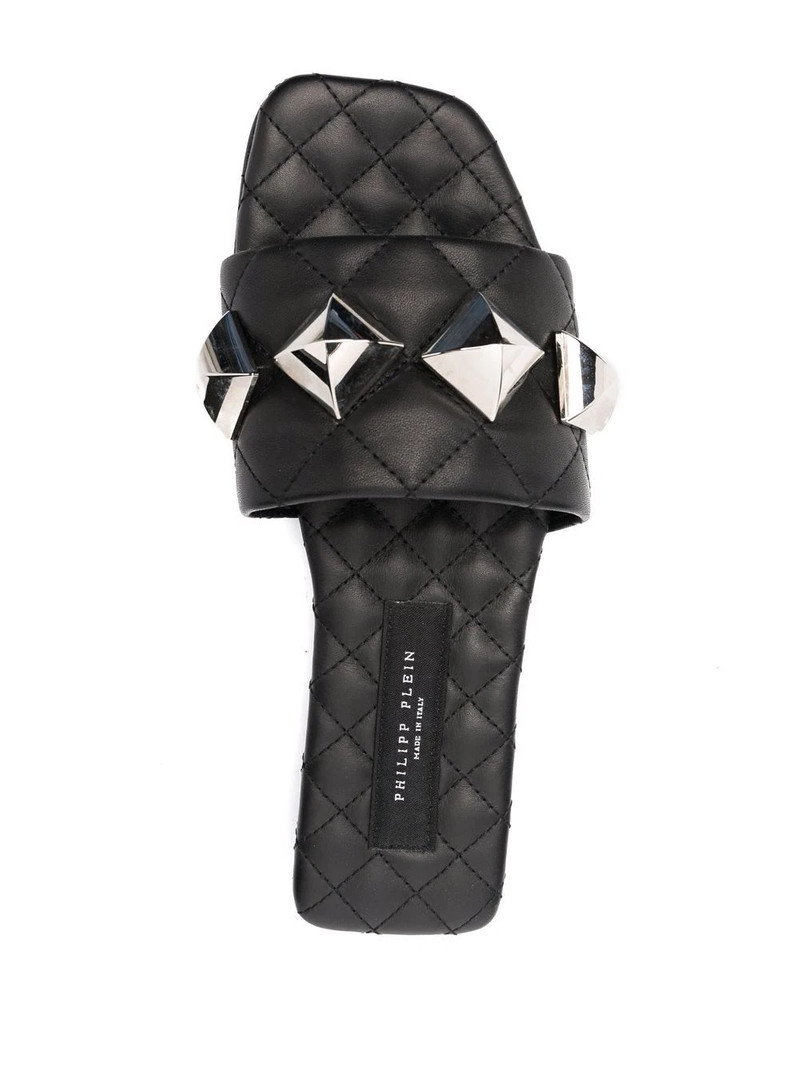 flat studded matelassè sandals 4