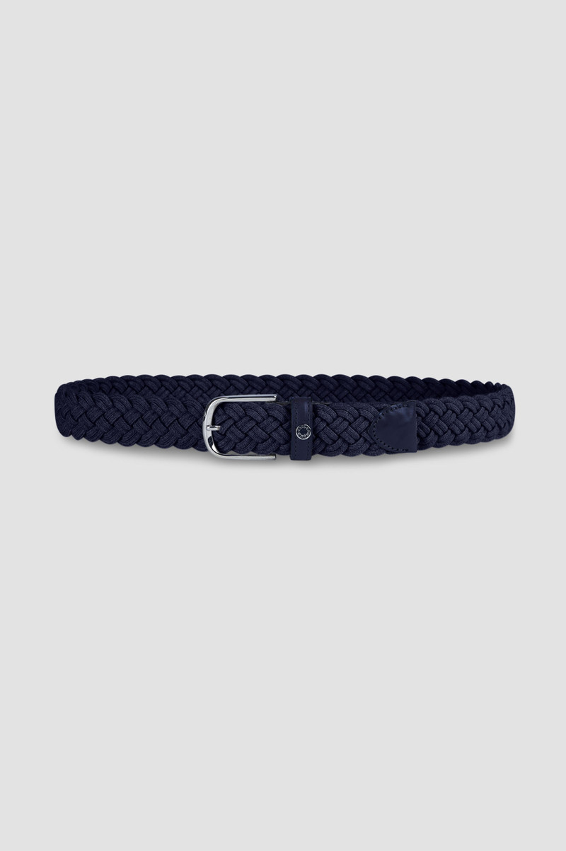 ELASTIC BELT WITH STRIPED PATTERN AND LEATHER TRIMS 1