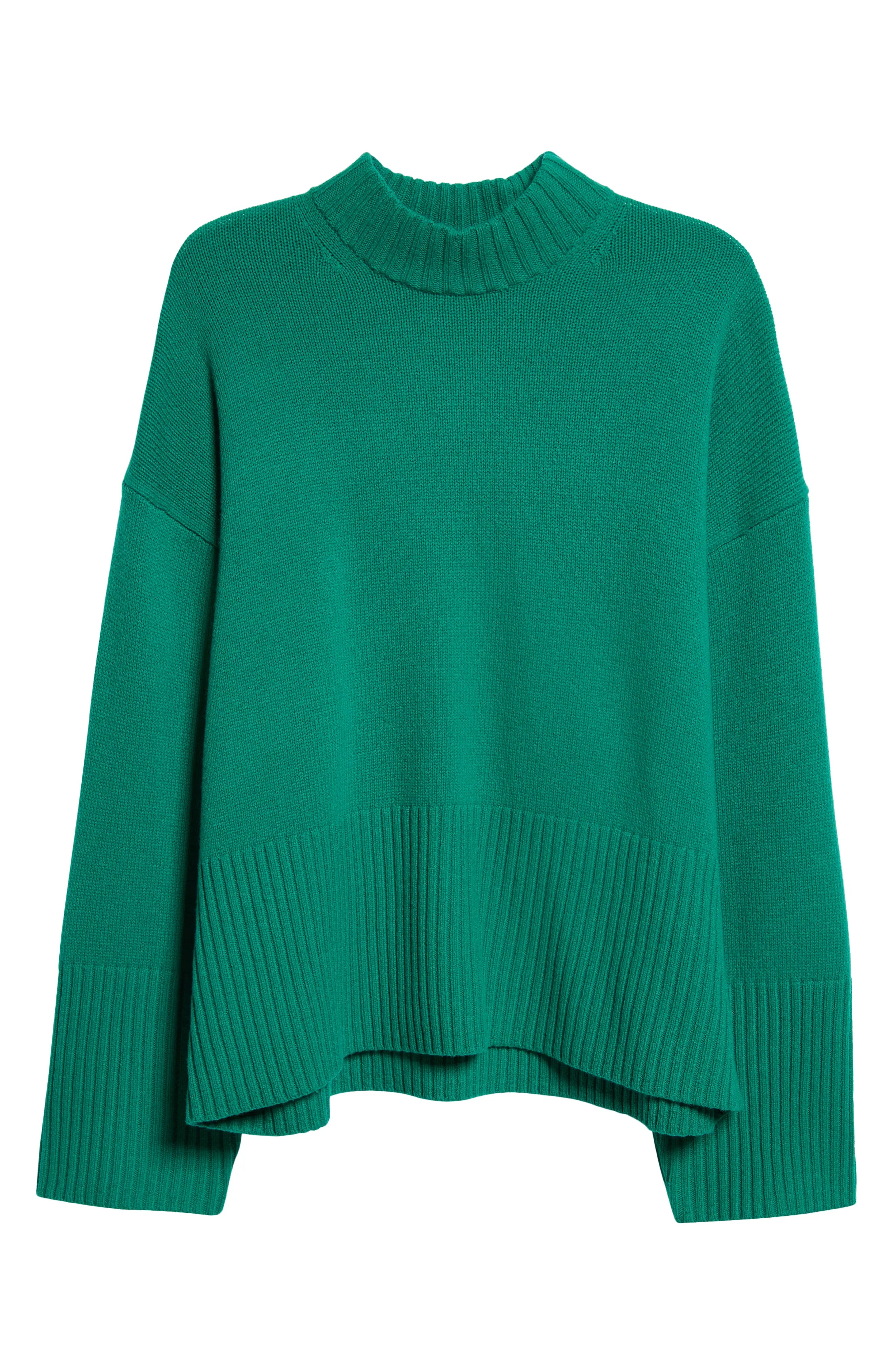 Wool Crewneck Sweater in Intense Sage/Solid - 6