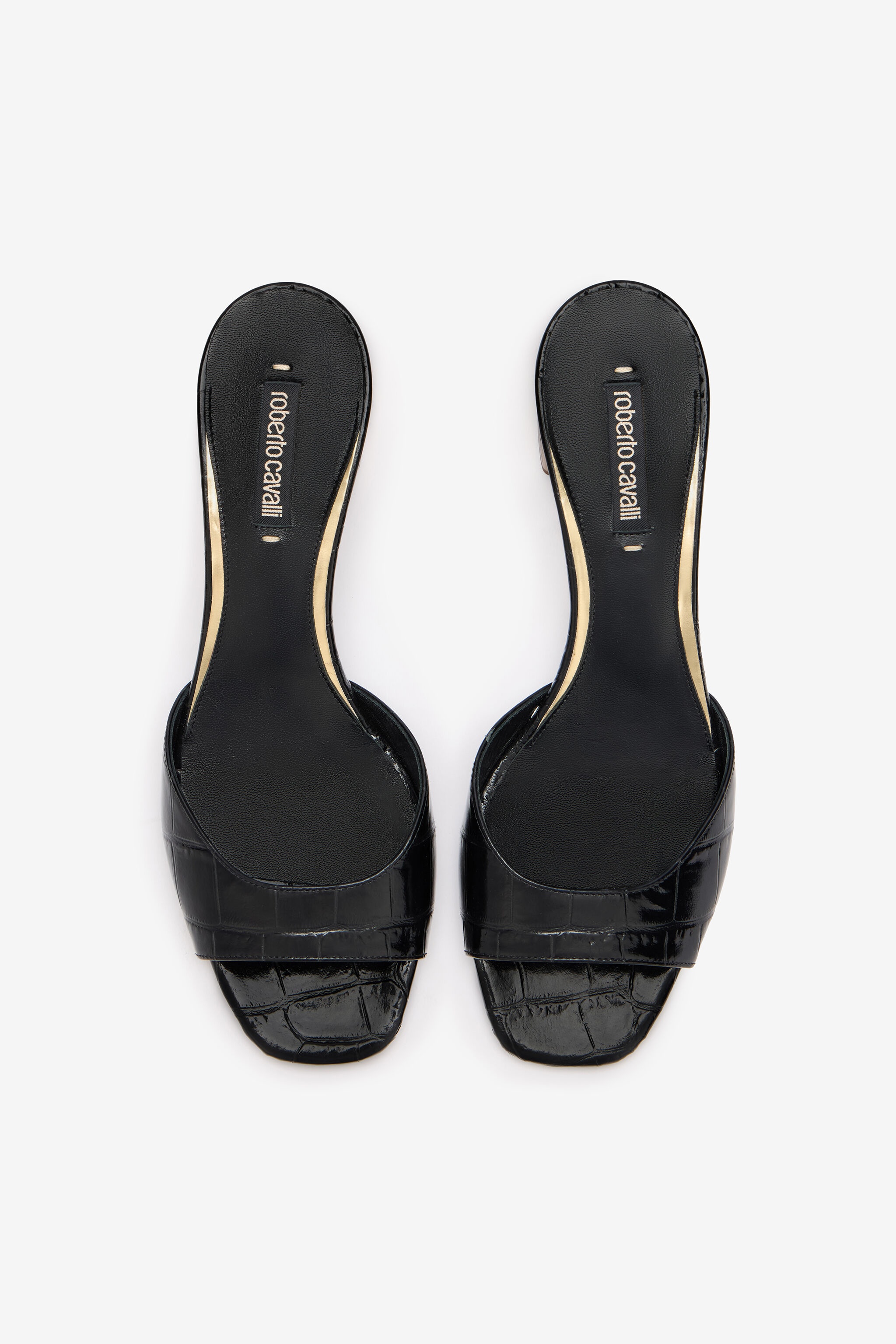 Mules With Thick Golden Heel - 6