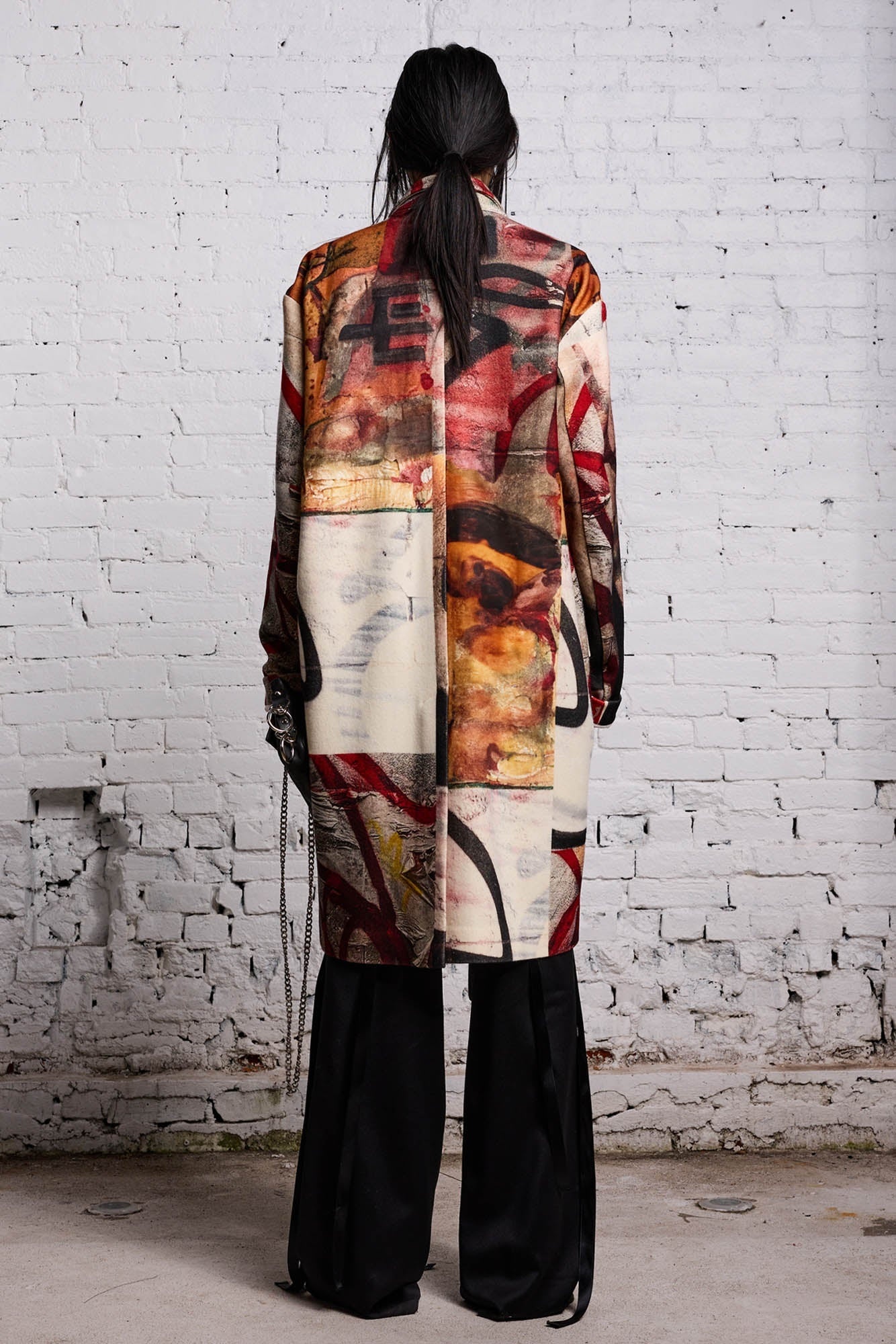 OVERSIZED RAGGED COAT - ABSTRACT PRINT - 4