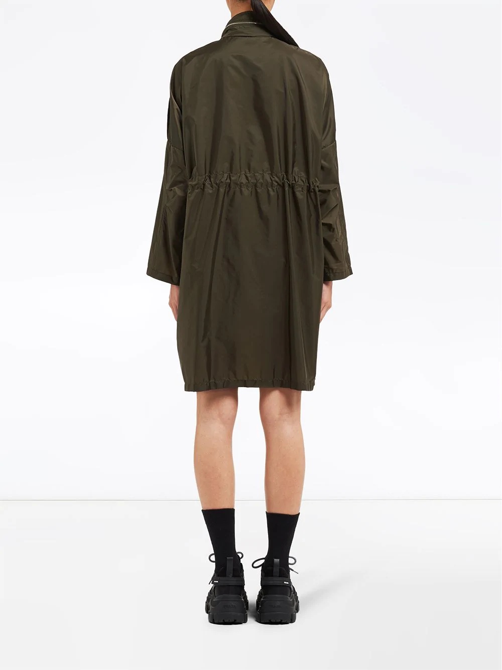 drawstring waist raincoat - 4