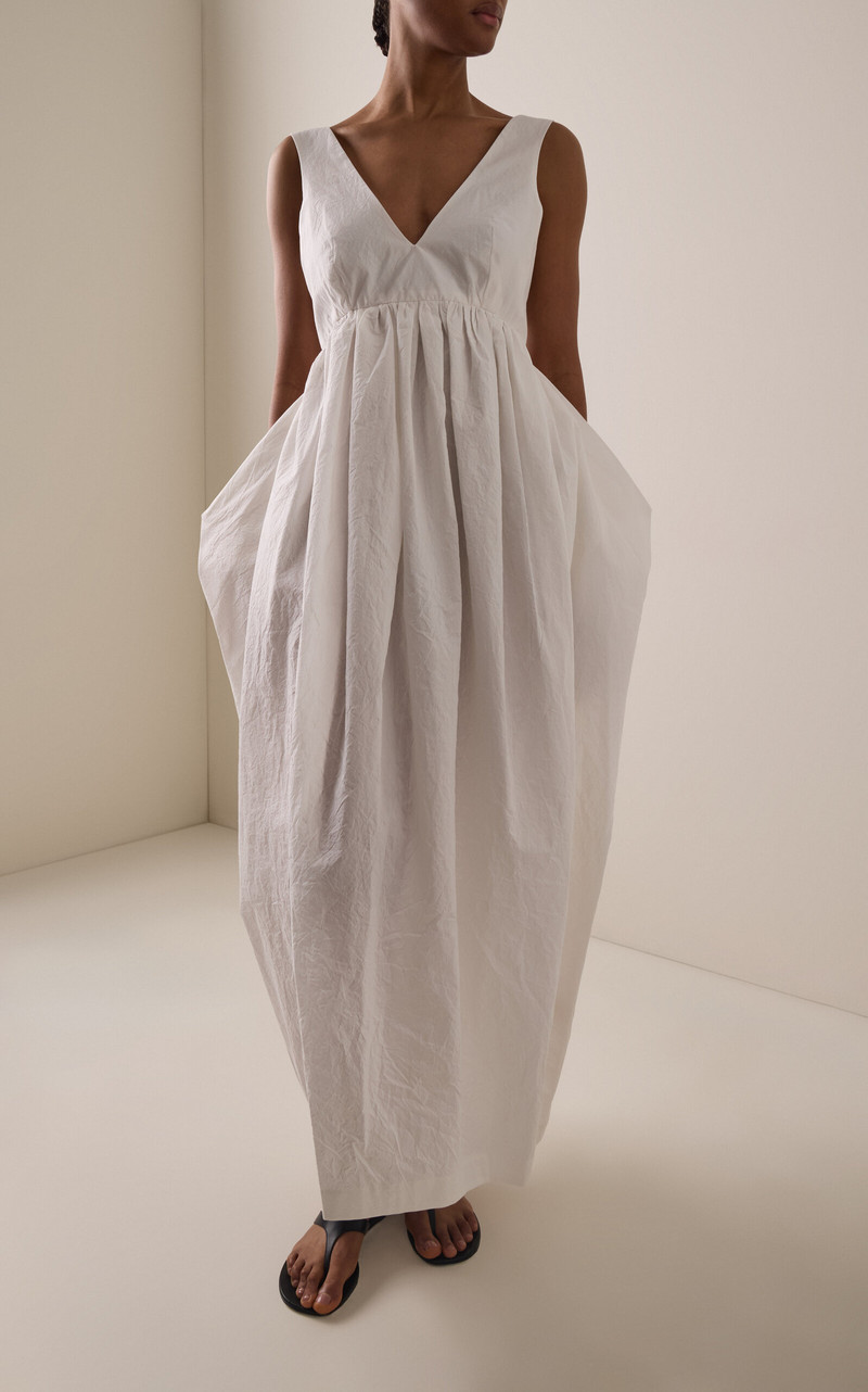 RÓHE Sculptural Textured Cotton-Blend Dress white outlook