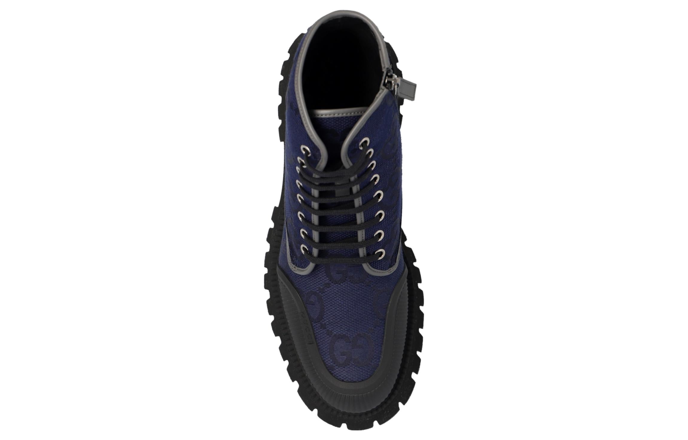 Gucci Maxi GG Lace Up Sneakers 'Navy' 699970-UKOF0-4549 - 3
