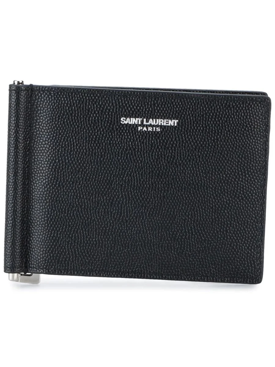 Saint Laurent Bill Clip Wallet In Grain De Poudre Leather Accessories - 1