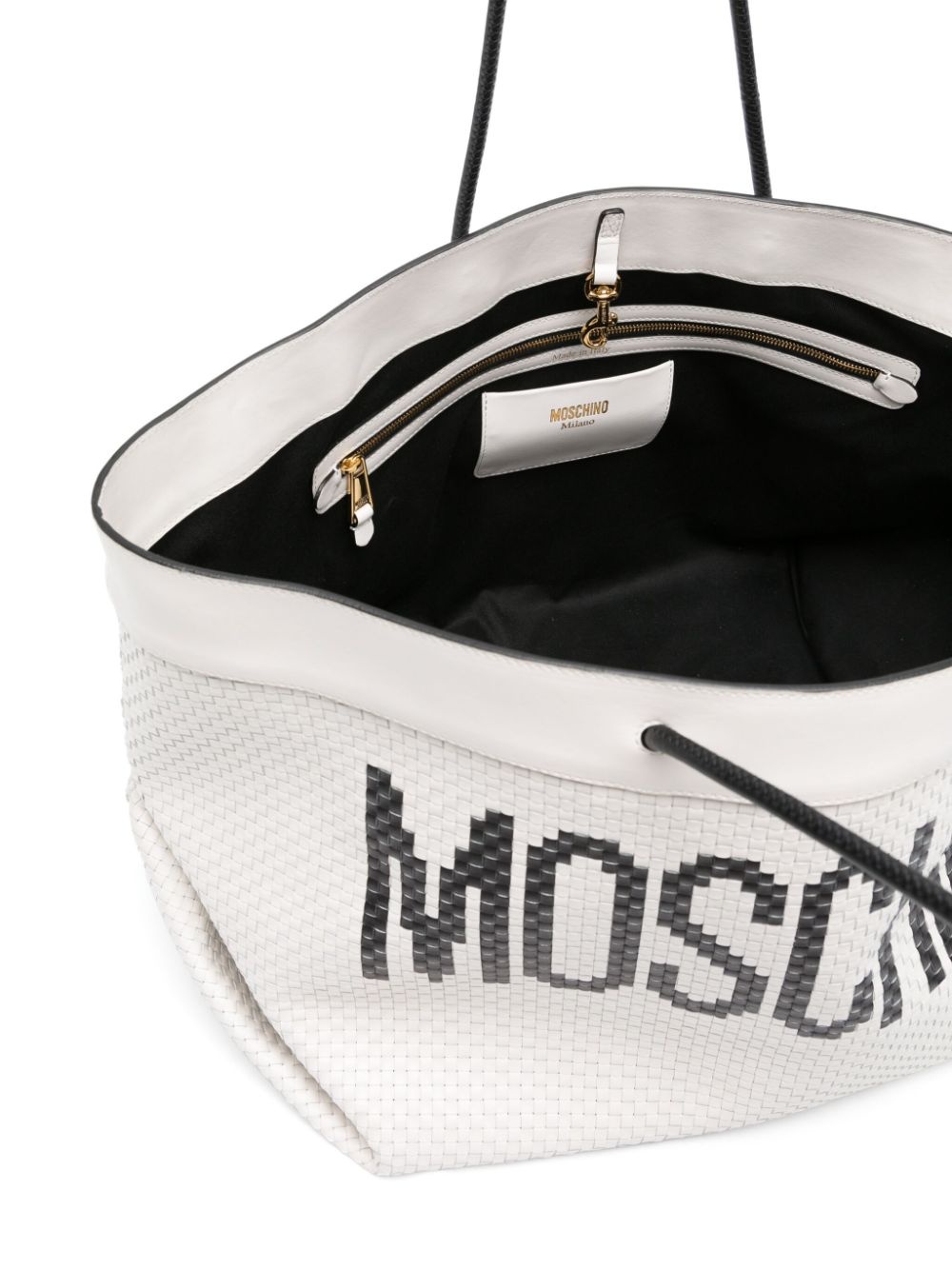 interwoven leather shoulder bag - 5
