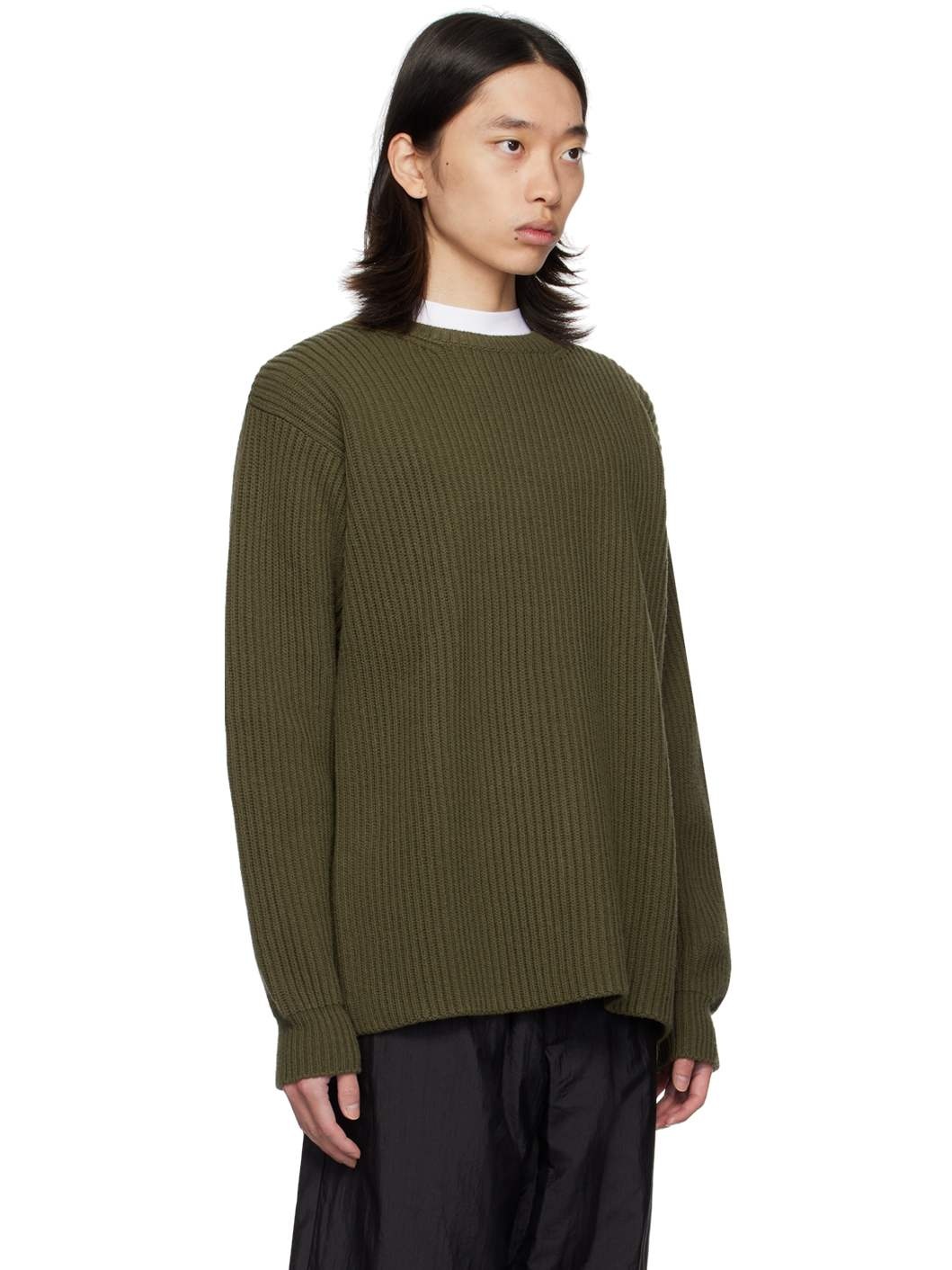 Khaki Ribbed Sweater - 2