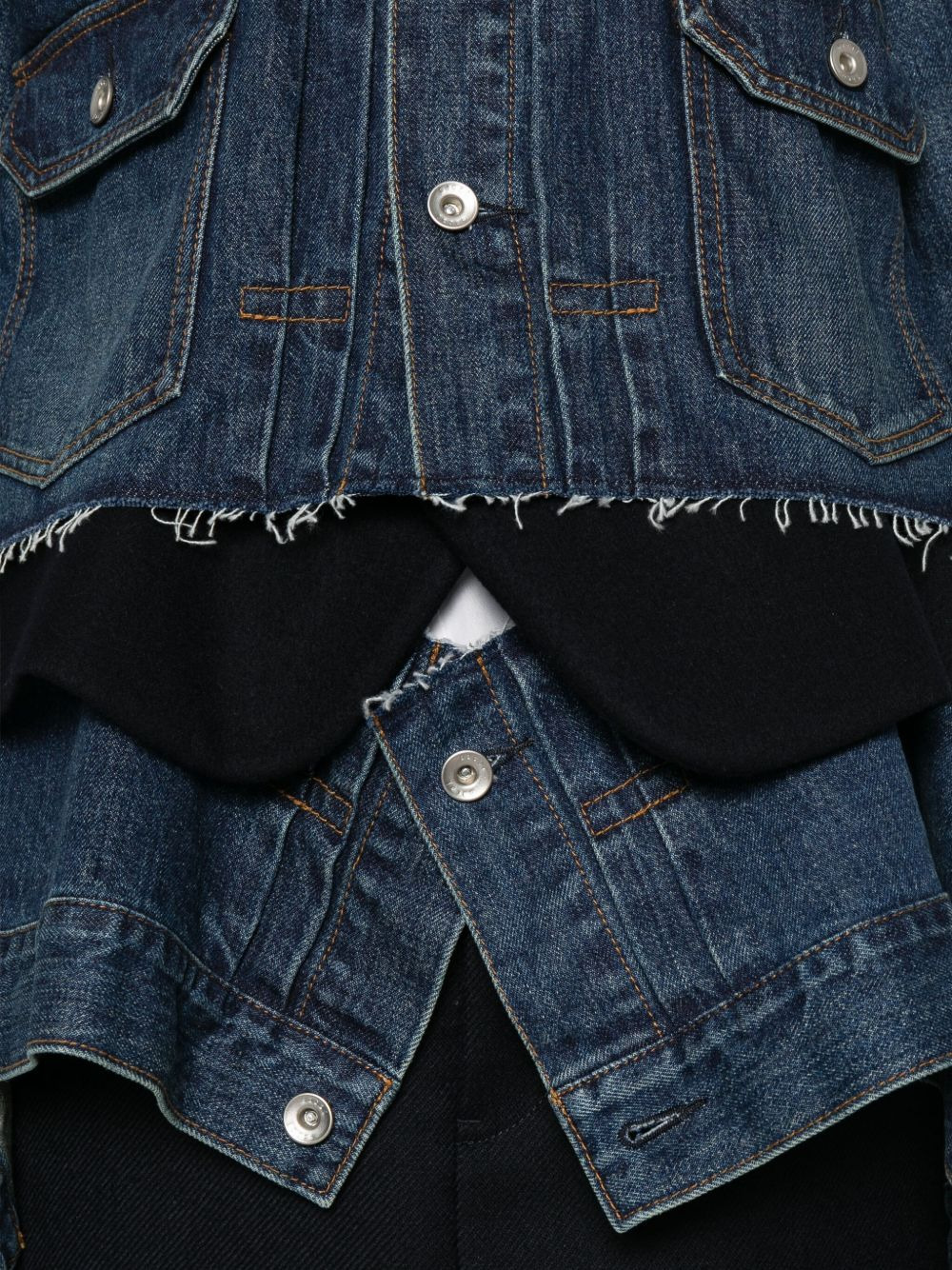 frayed denim jacket - 5