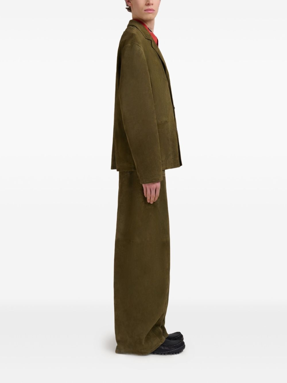 leather wide-leg trousers - 3