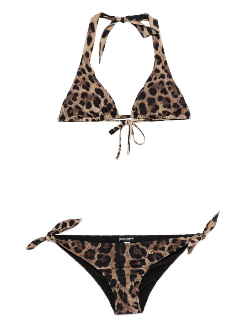 Dolce & Gabbana leopard-print tie bikini outlook