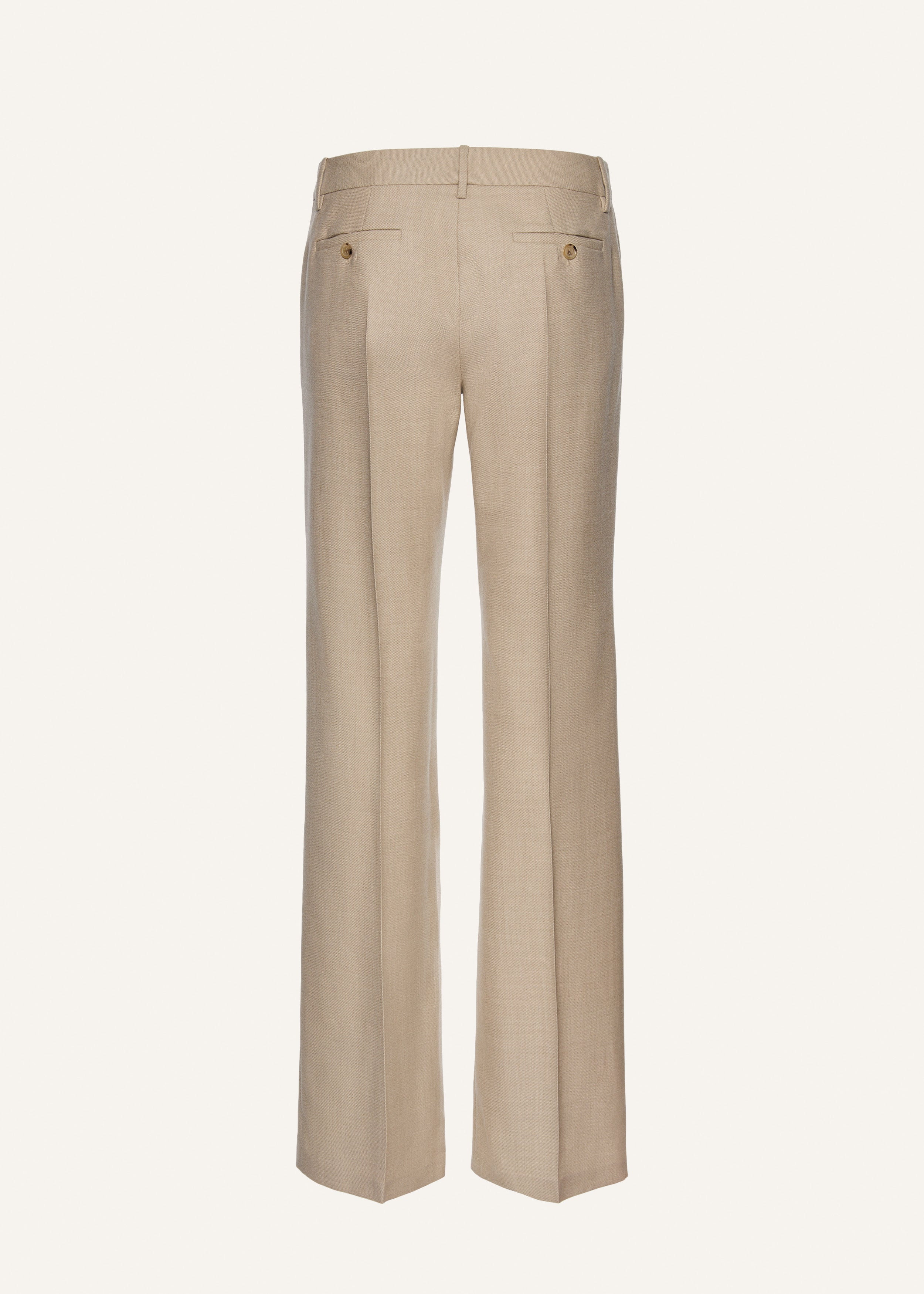 Front-pleat classic trousers in beige - 2
