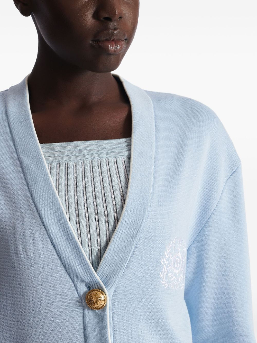 emblem button cardigan - 5