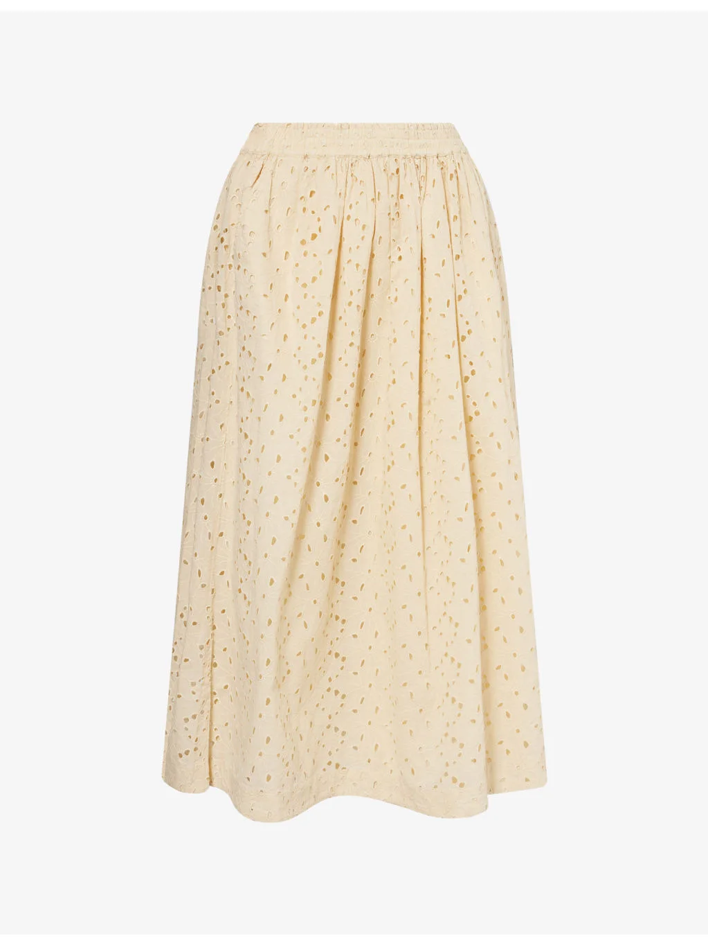 Dagny Embroidered Floral Print Cotton Midi Skirt - 1