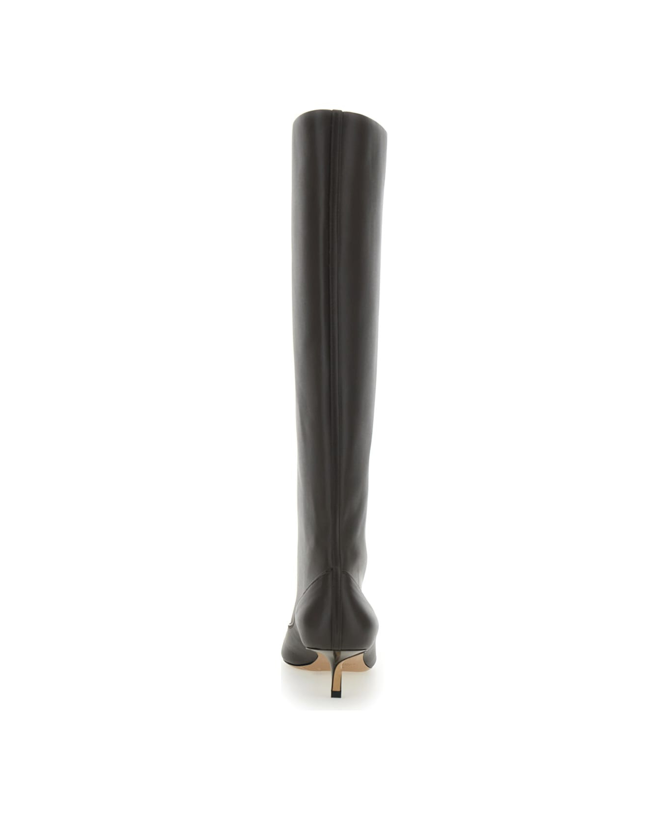 'les Bottes Tourni' Brown Boots With Pointed Toe And Low Stiletto Heel In Leather Woman - 4