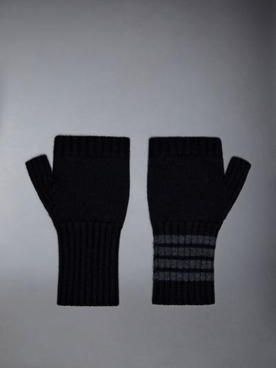 Thom Browne Merino Wool 4-Bar Fingerless Gloves outlook