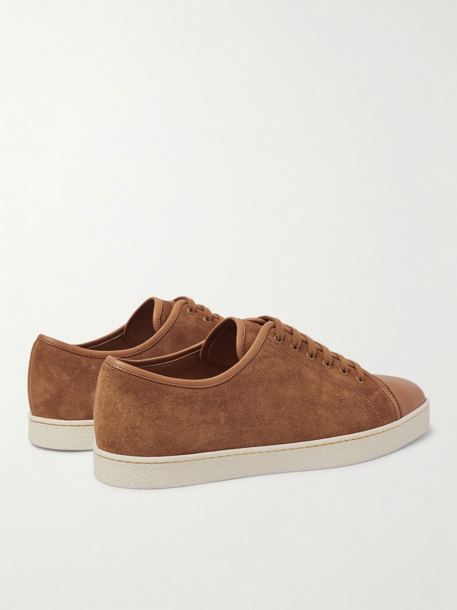 Levah Cap-Toe Suede and Leather Sneakers - 5