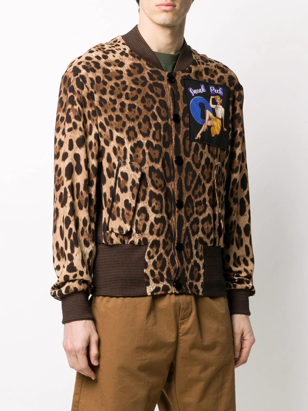 leopard-print bomber jack - 3