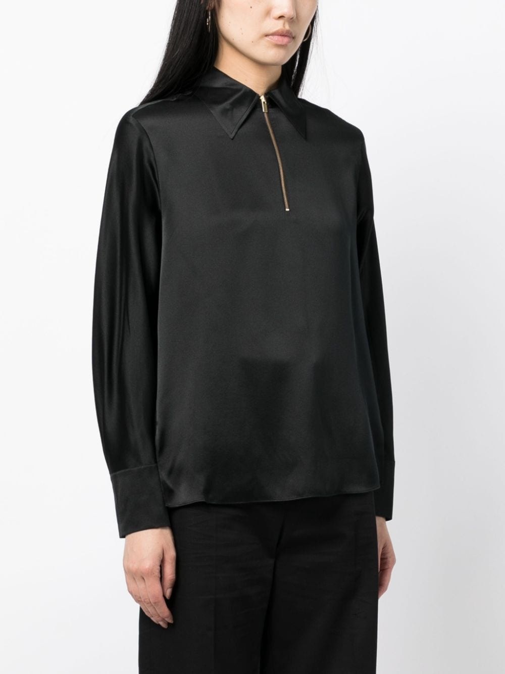 silk long-sleeve blouse - 3