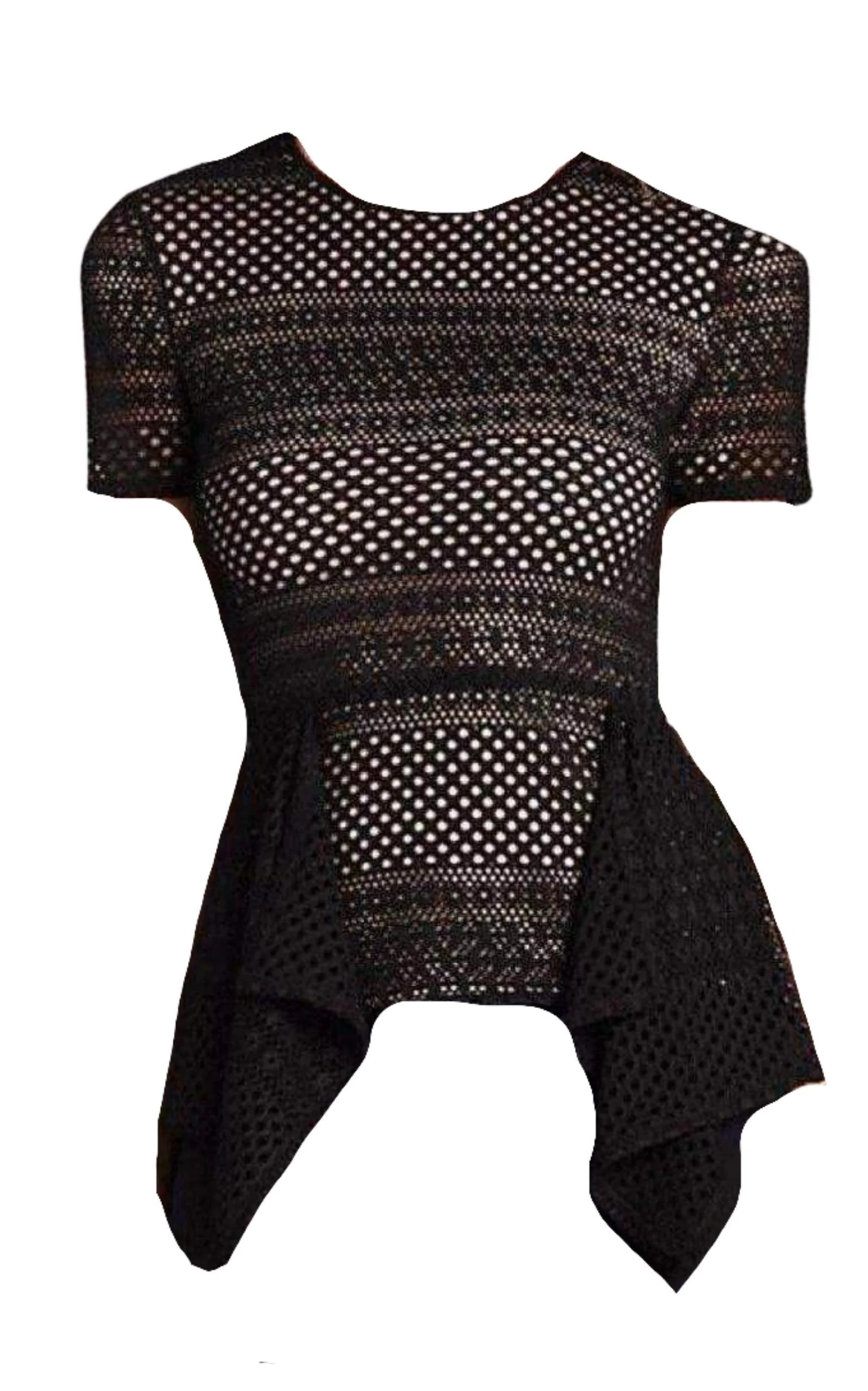 Vicktoria Mixed-Knit Peplum Top - 1