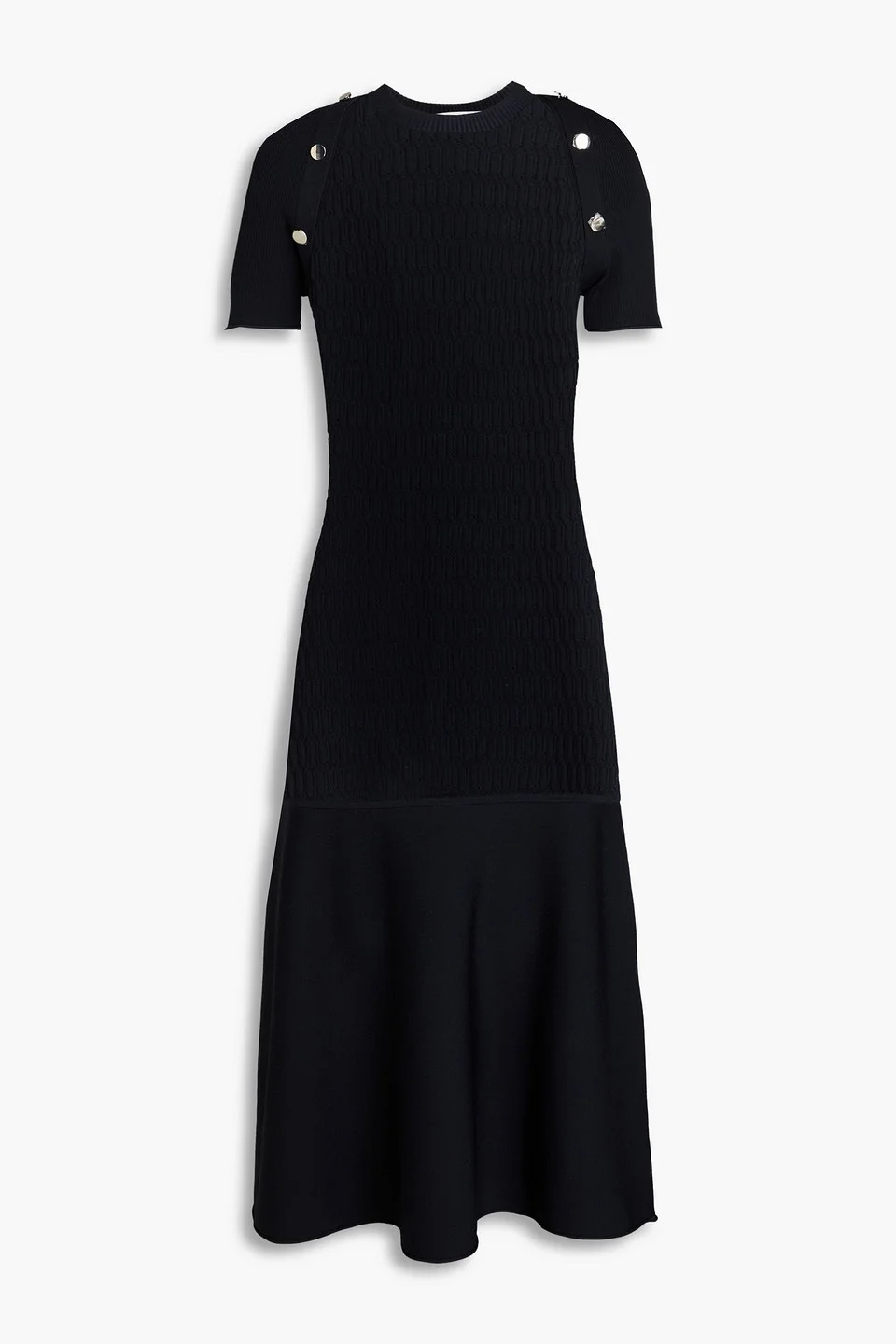 Button-embellished knitted midi dress - 1