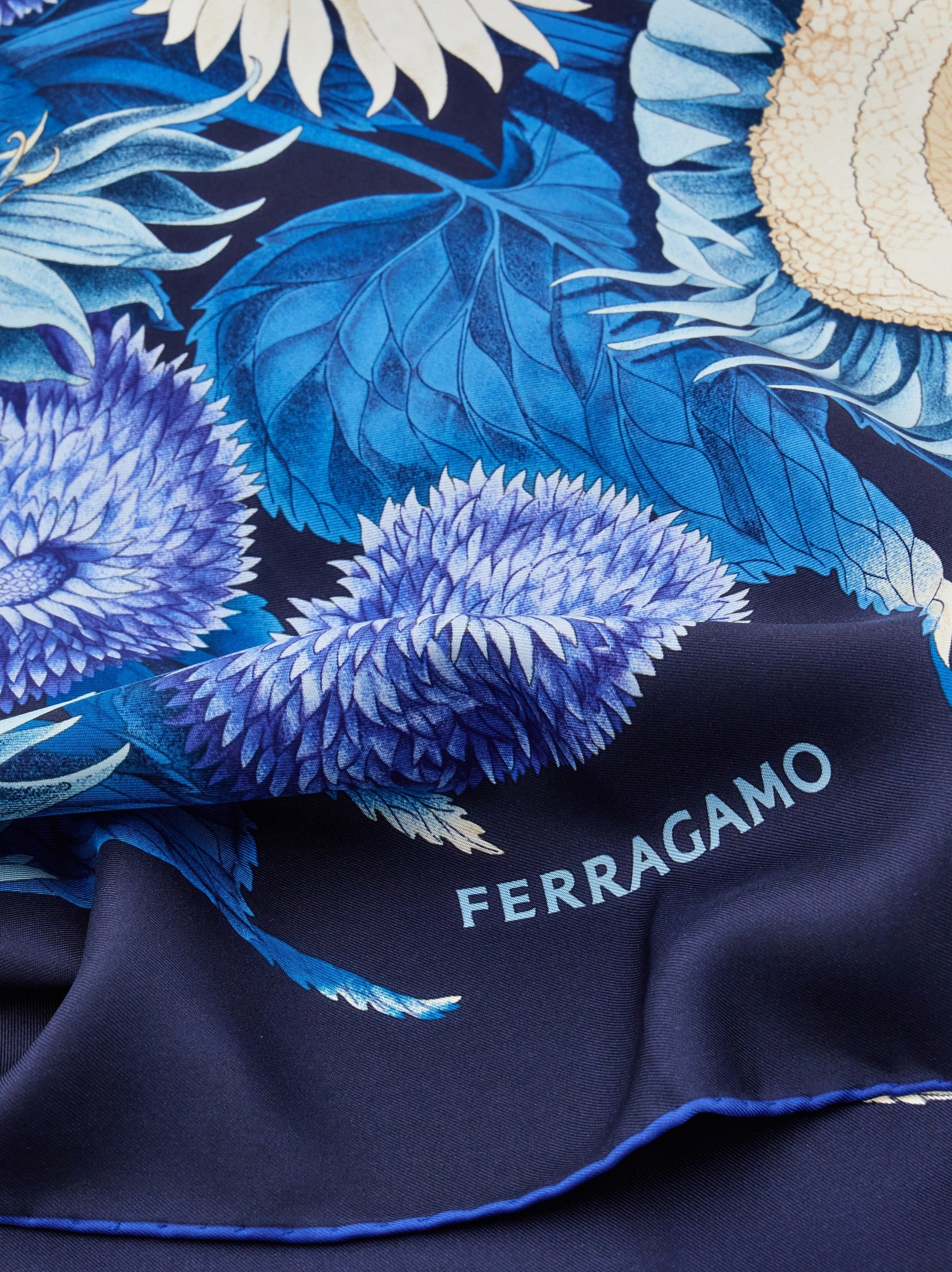 Sunflower print silk scarf - 2