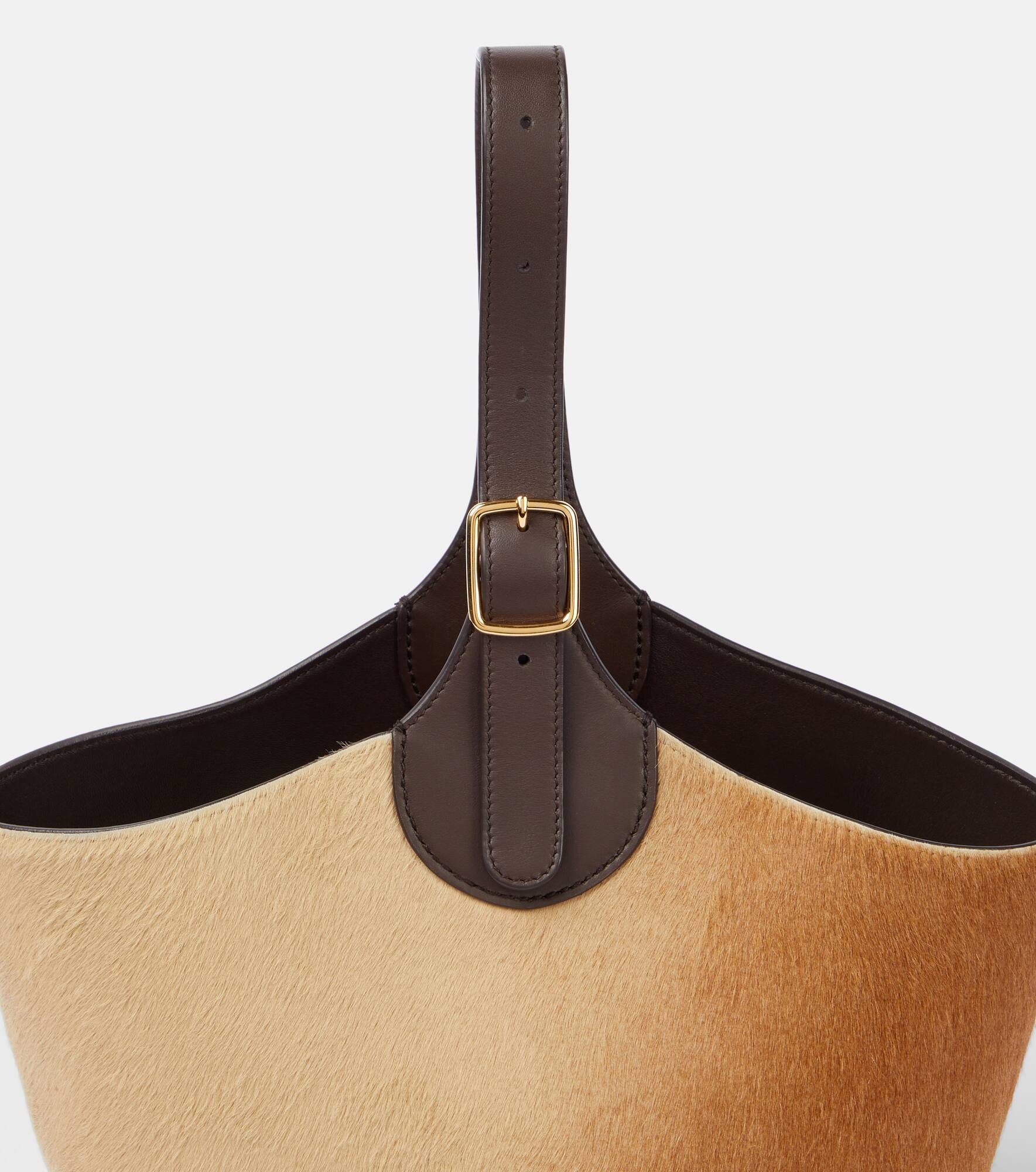 Bobbin calf hair bucket bag - 6
