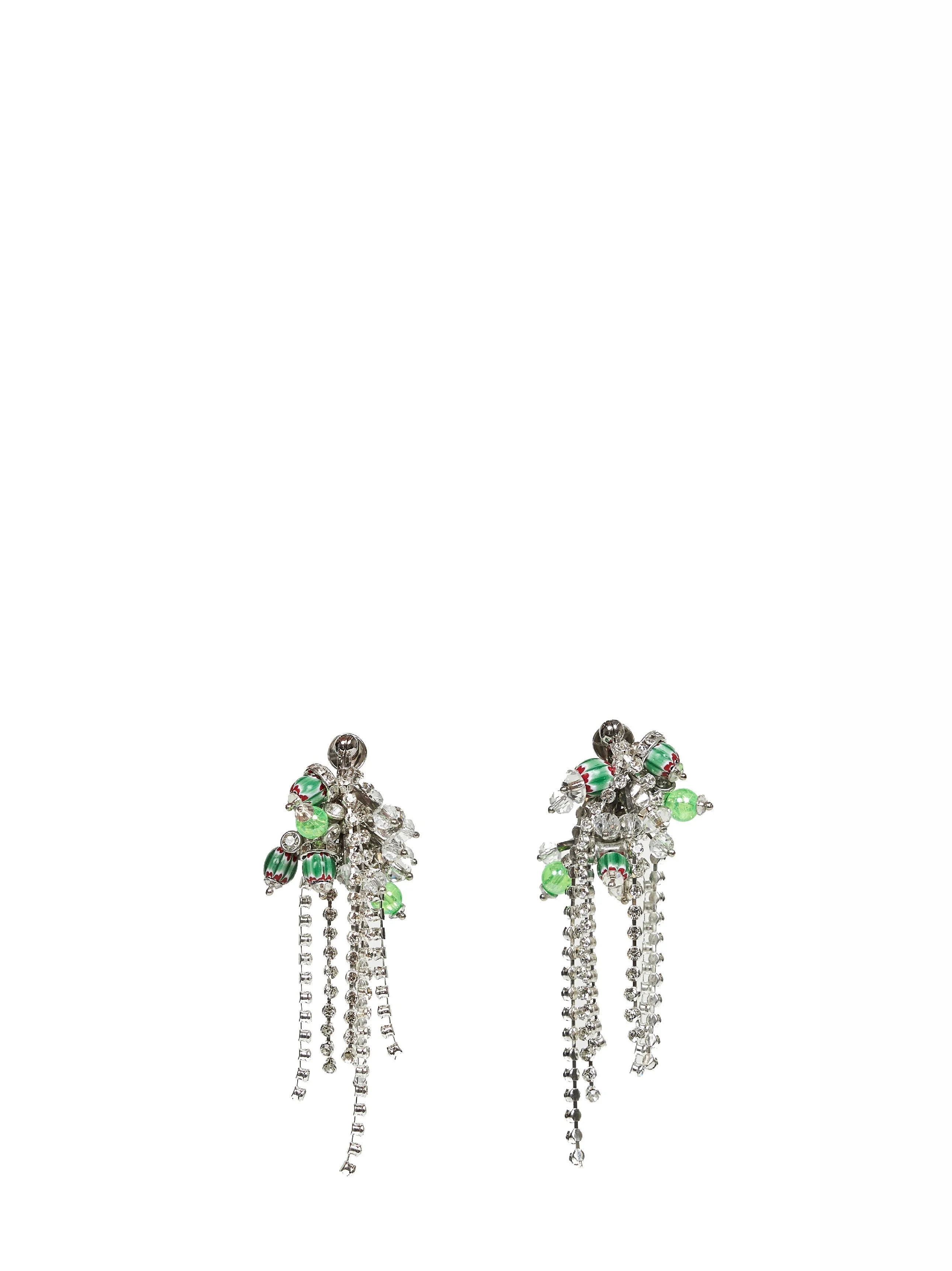Dries Van Noten Women Brass Beads And Crystals-Embellished Earrings - 1