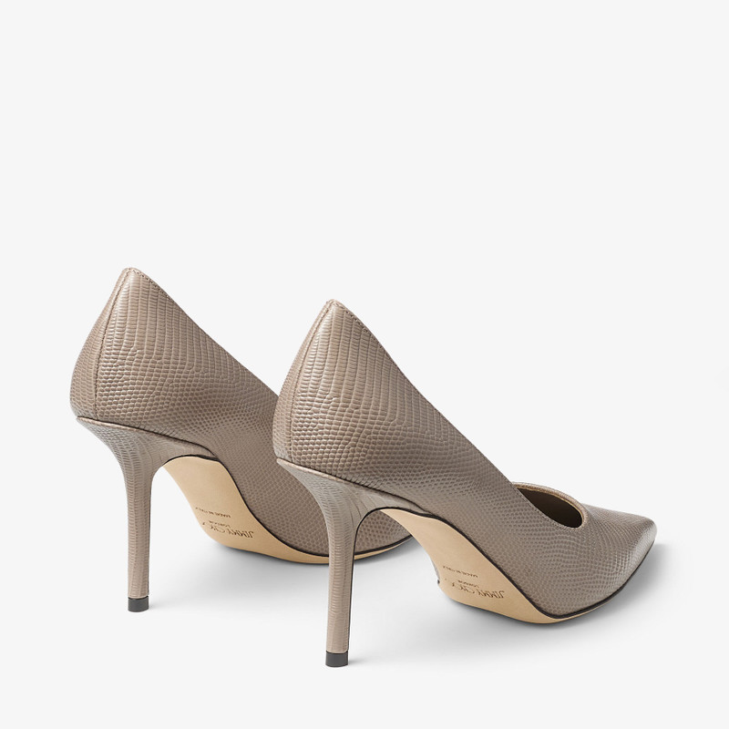 Love 85 Taupe Lizard Printed Leather Pumps 5