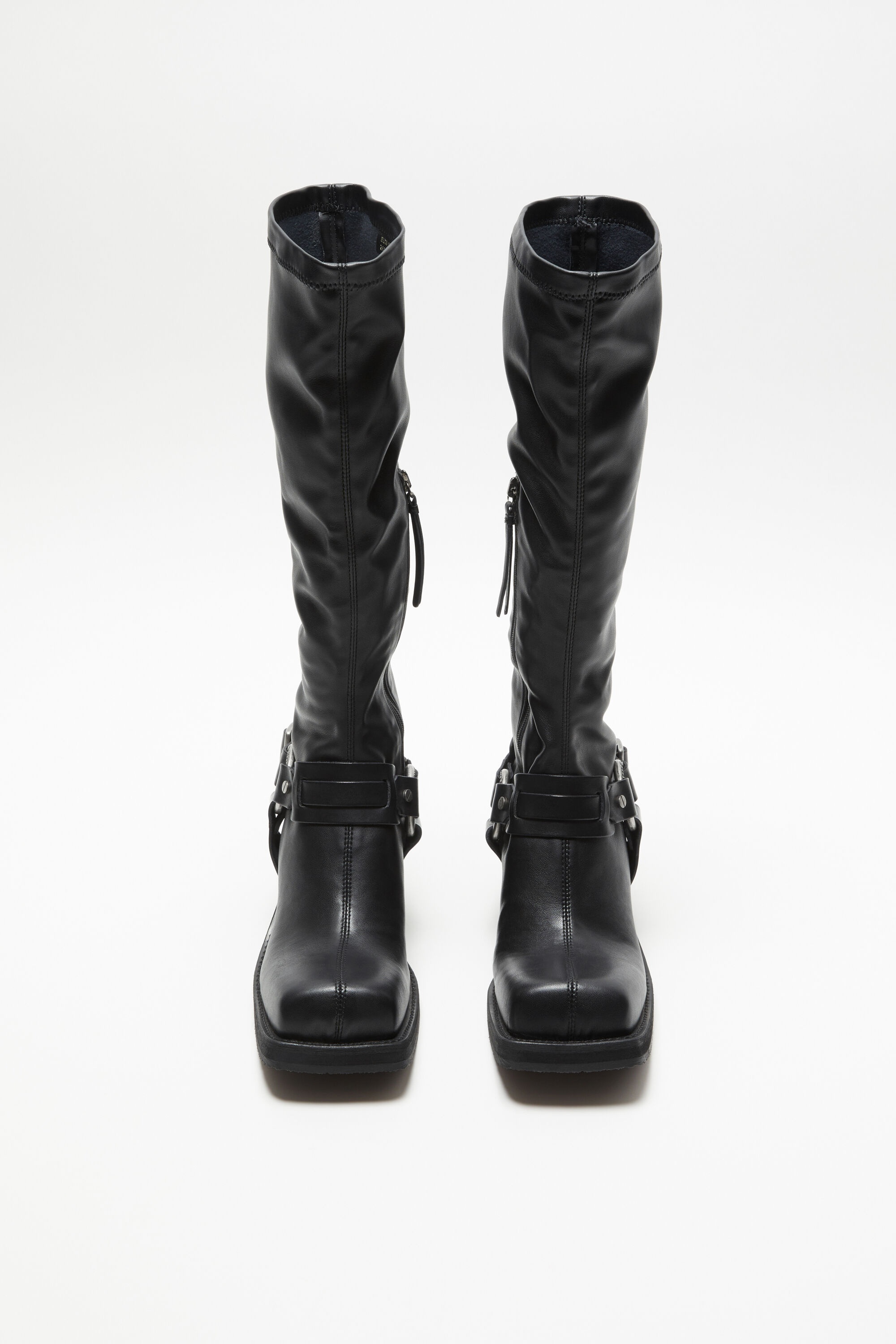 Pull-on buckle boots - Black - 3