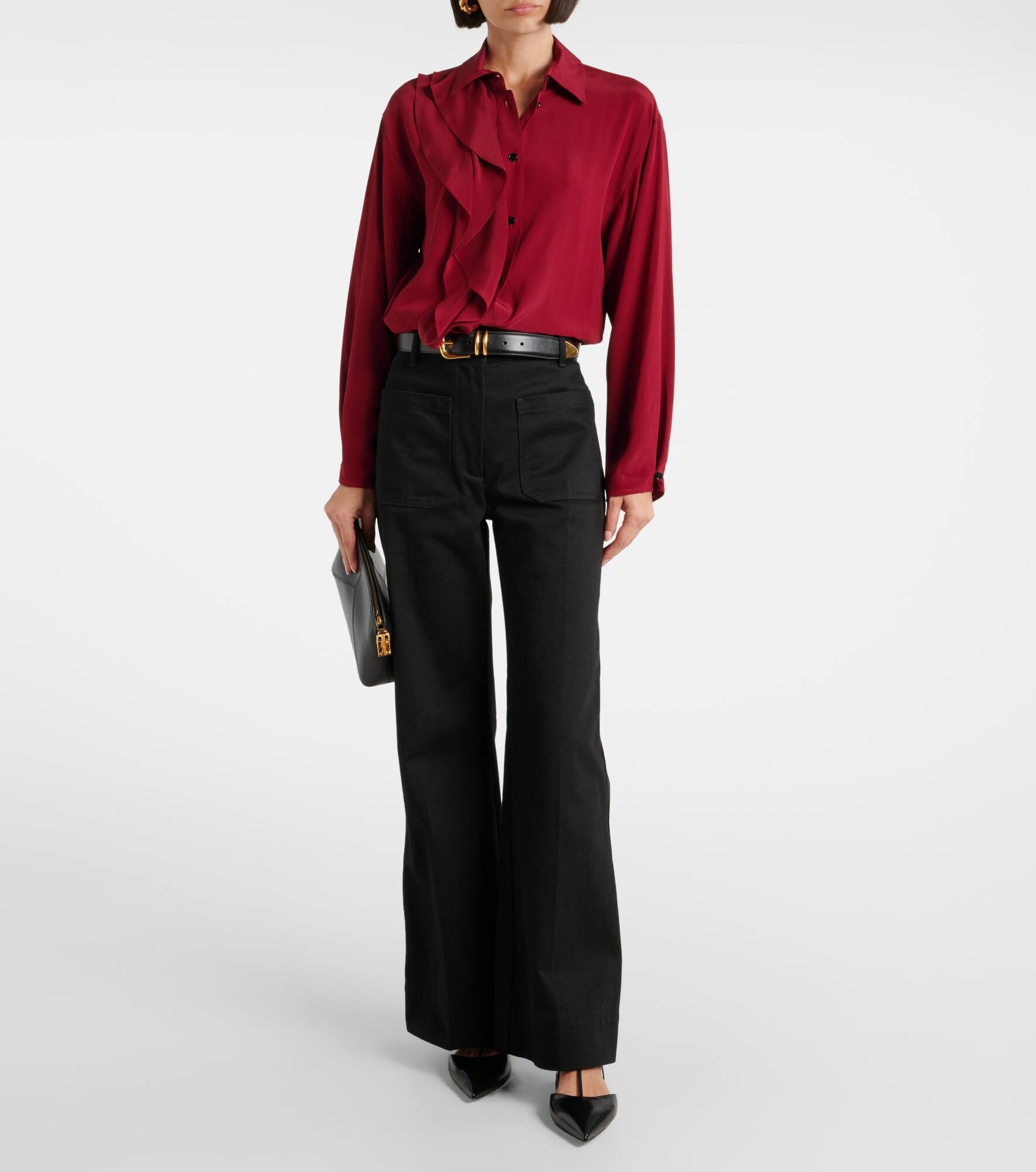 Ruffled silk blouse - 2