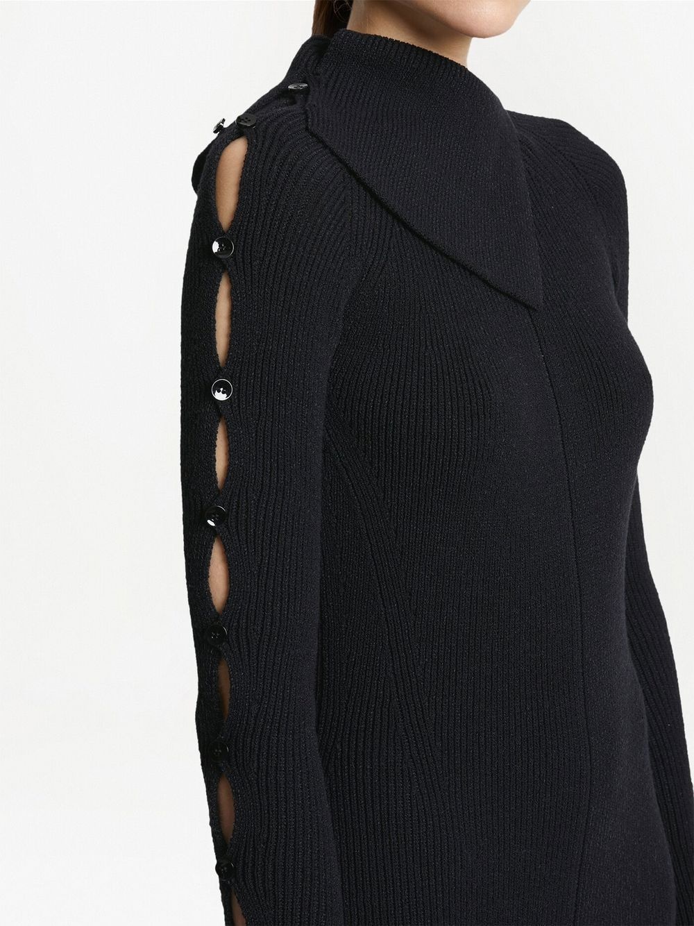 micro-ribbed midi dress - 4