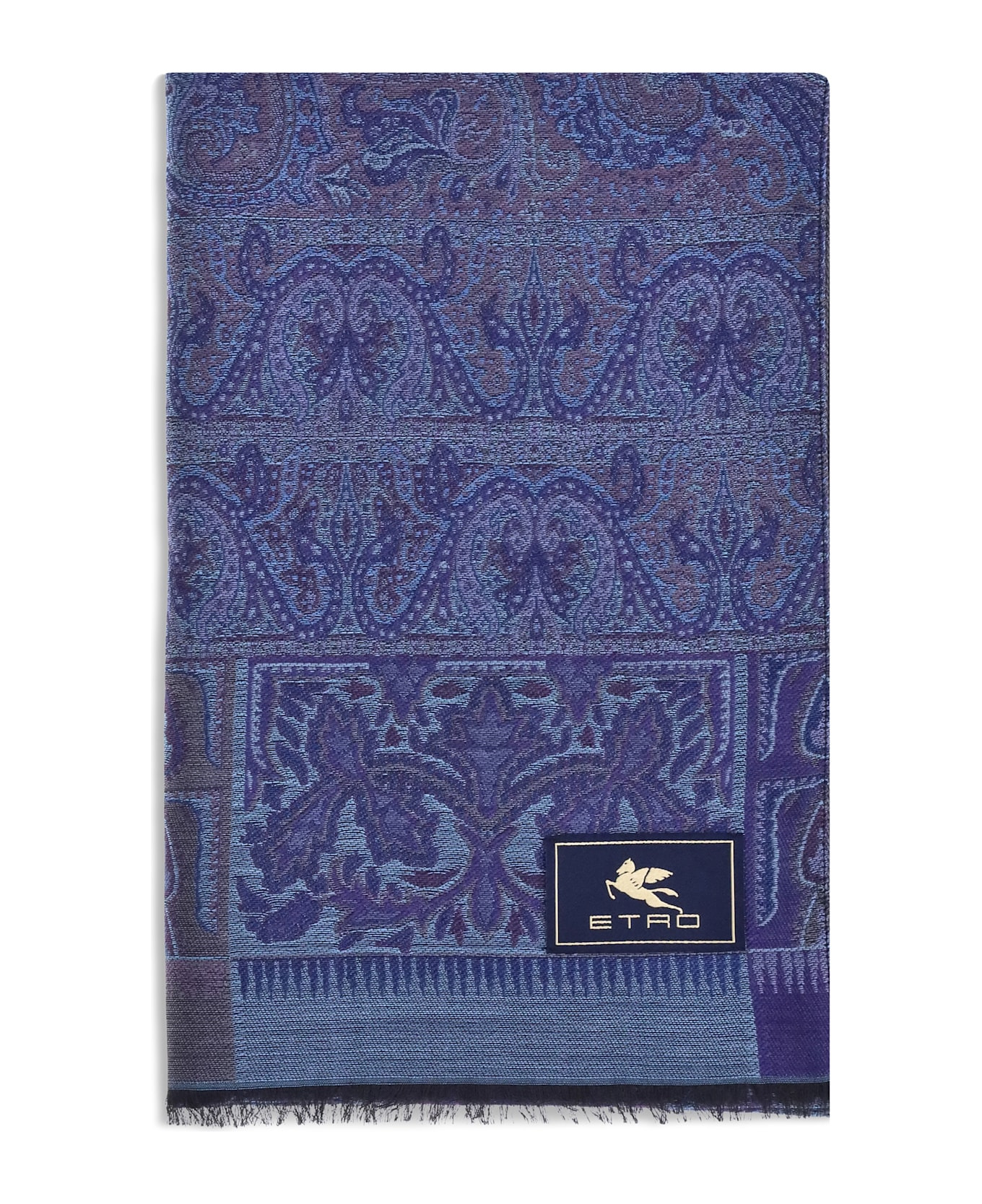 Jacquard Wool And Silk Scarf - 1