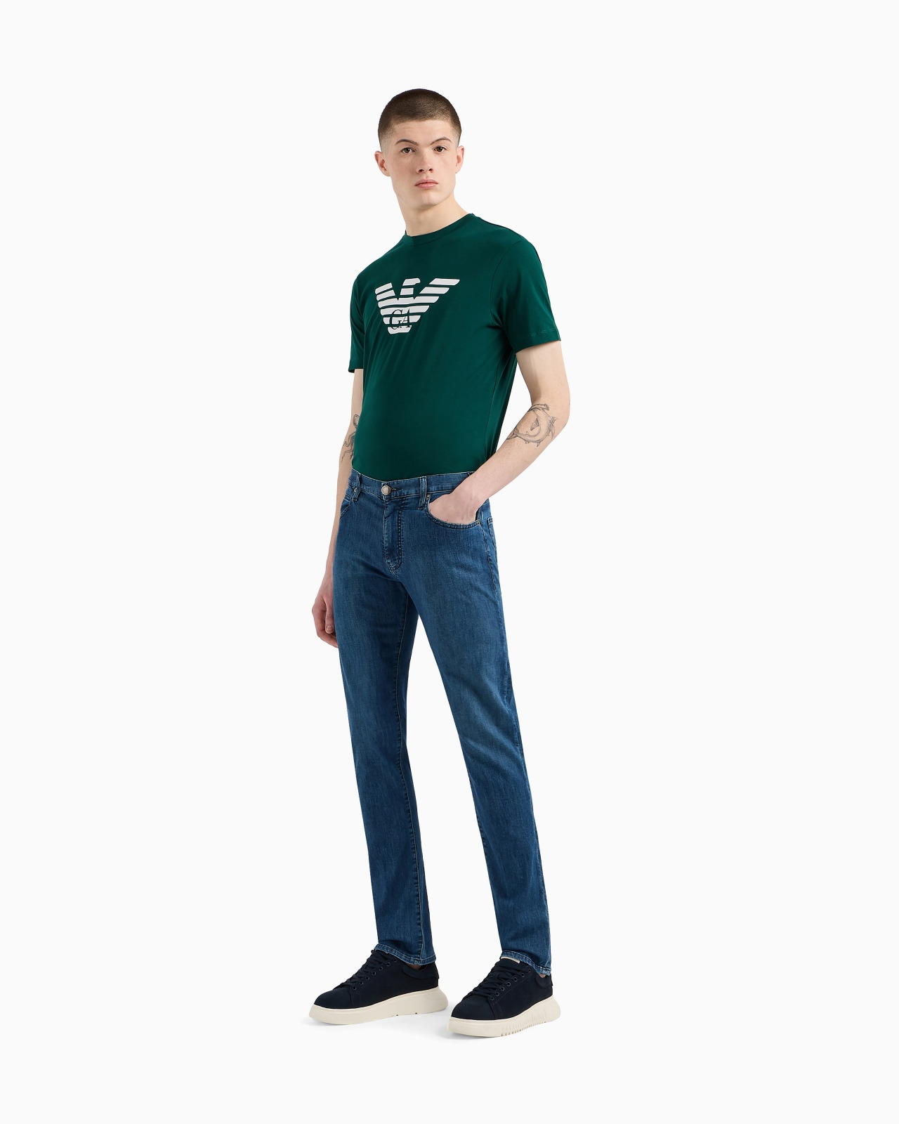 J45 Regular-fit, worn-wash 8 oz denim jeans - 2