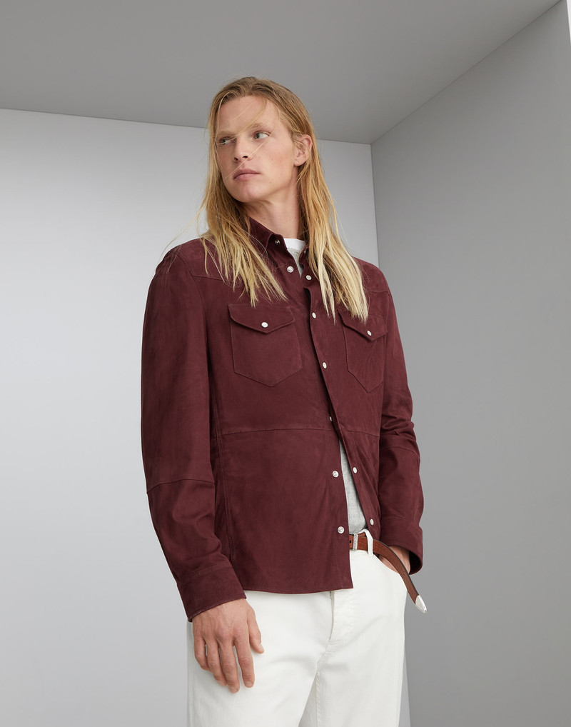 Lightweight suede overshirt - 1