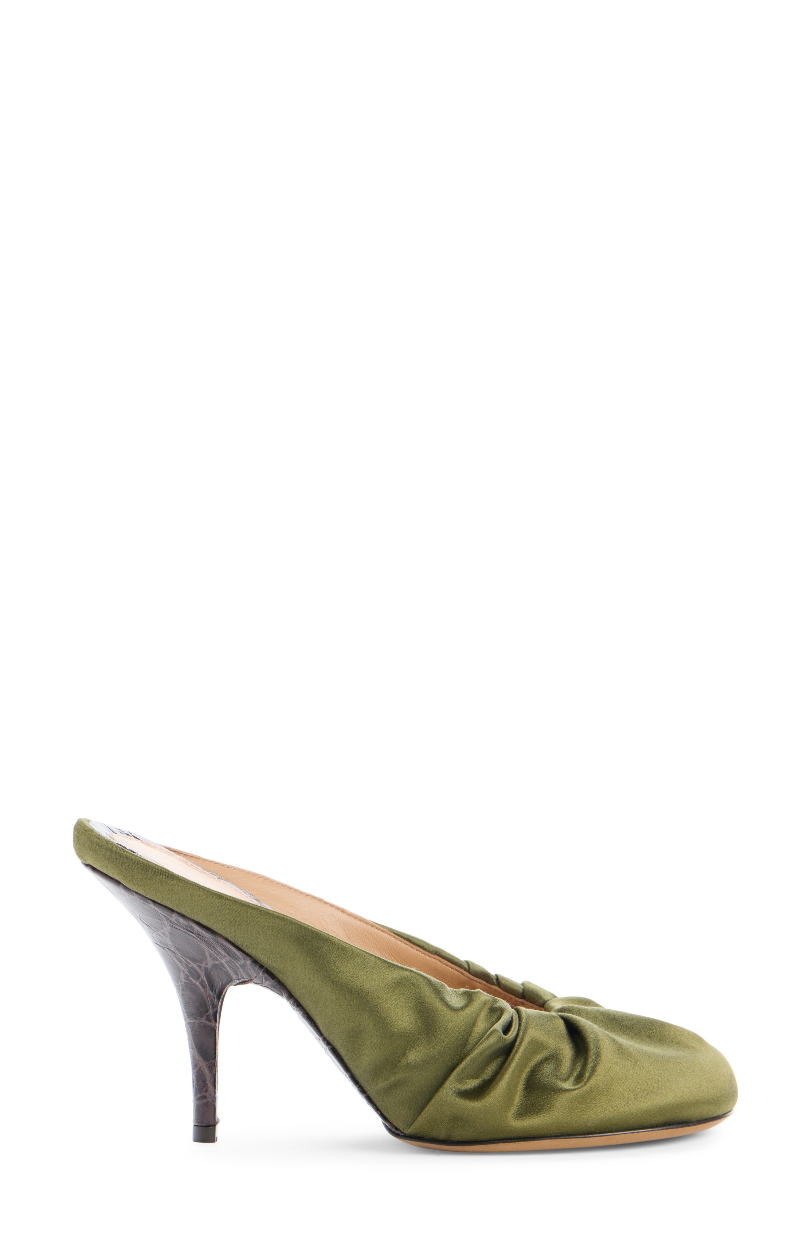 Dries Van Noten Ruched Mule in Olive 607 at Nordstrom - 3