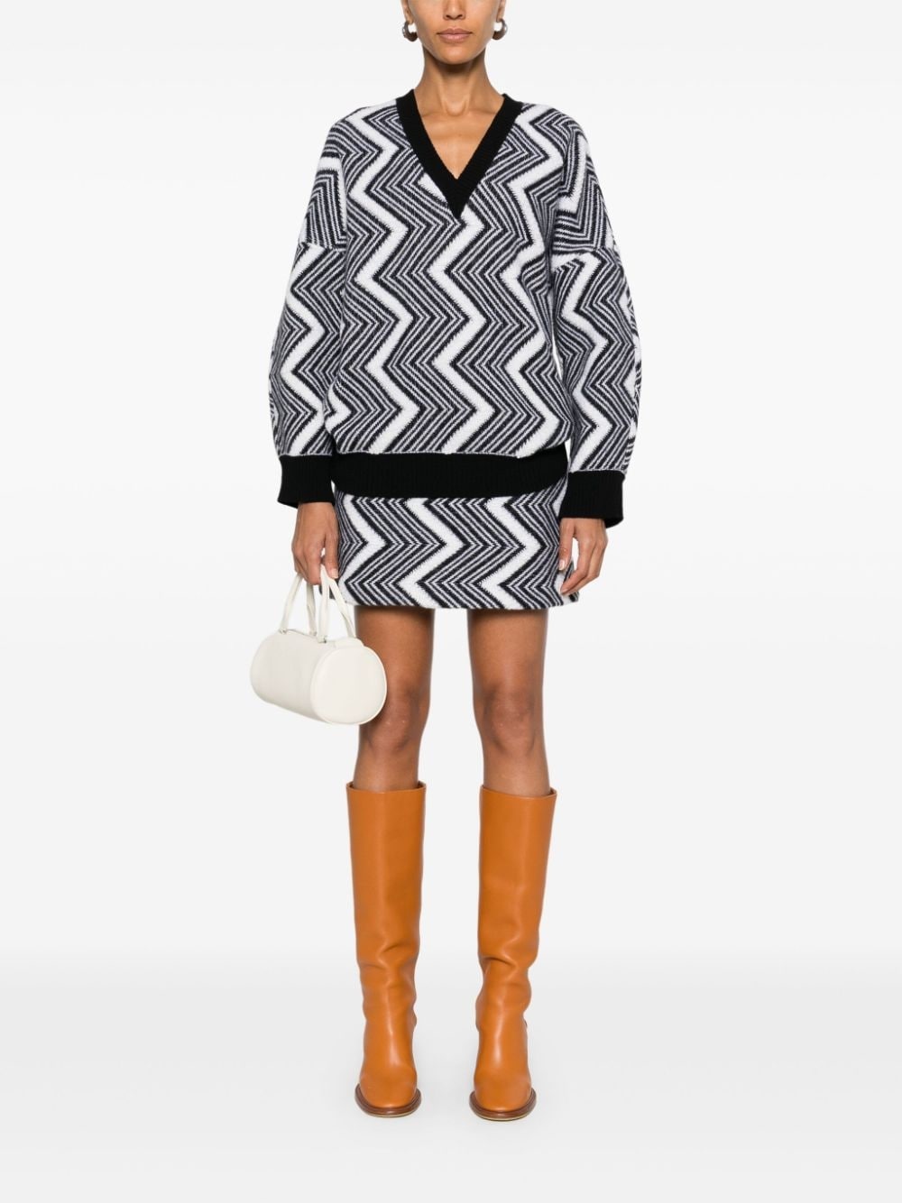 zigzag wool mini skirt - 2