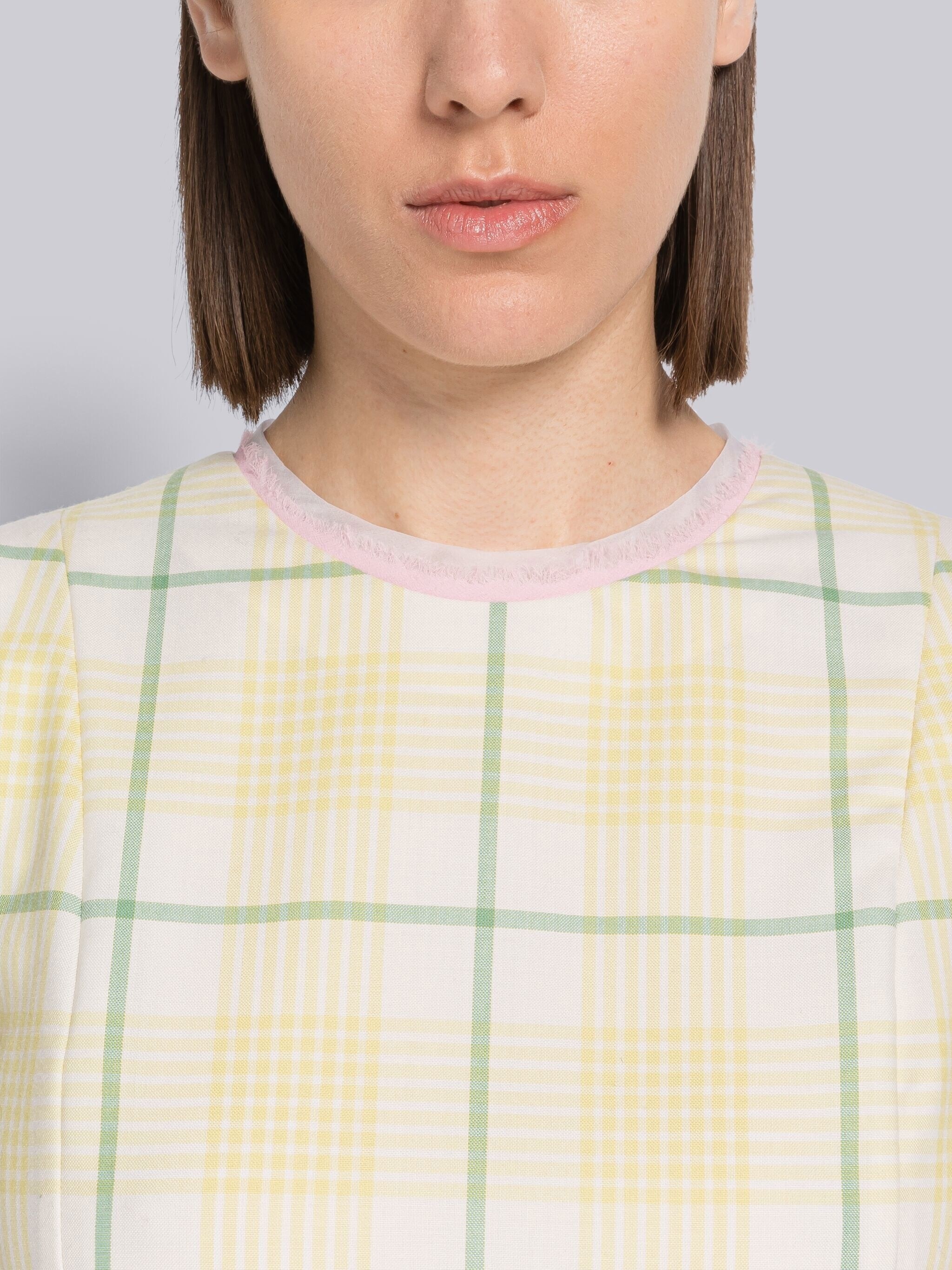 Hairline Check Suiting 4-Bar Pleat Back Dress - 5