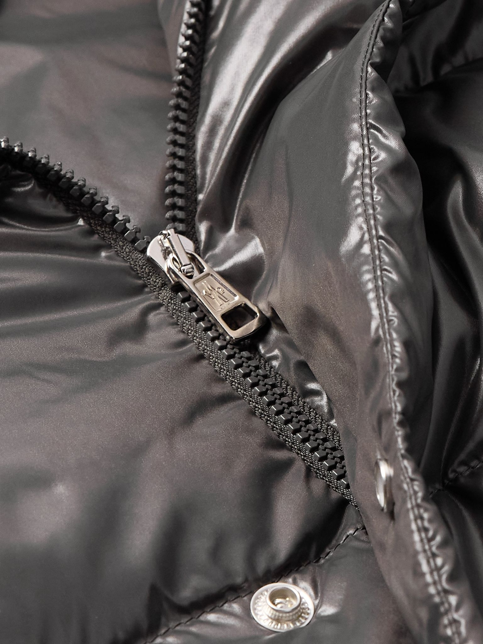 Maljasset Slim-Fit Quilted Lacquered-Nylon Hooded Down Jacket Gray - 4