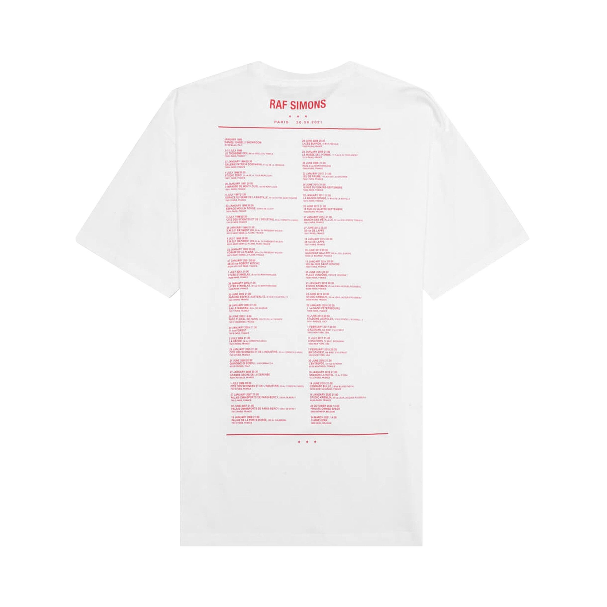Raf Simons Tour T-Shirt 'White' - 2