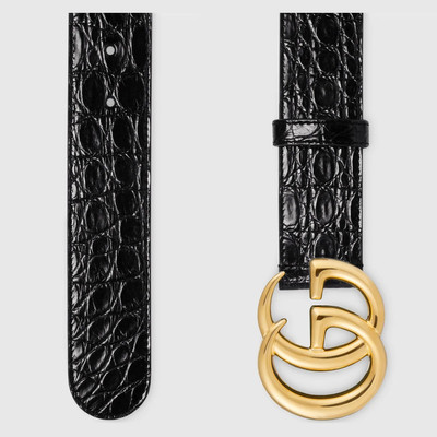 GUCCI GG Marmont caiman belt with shiny buckle outlook