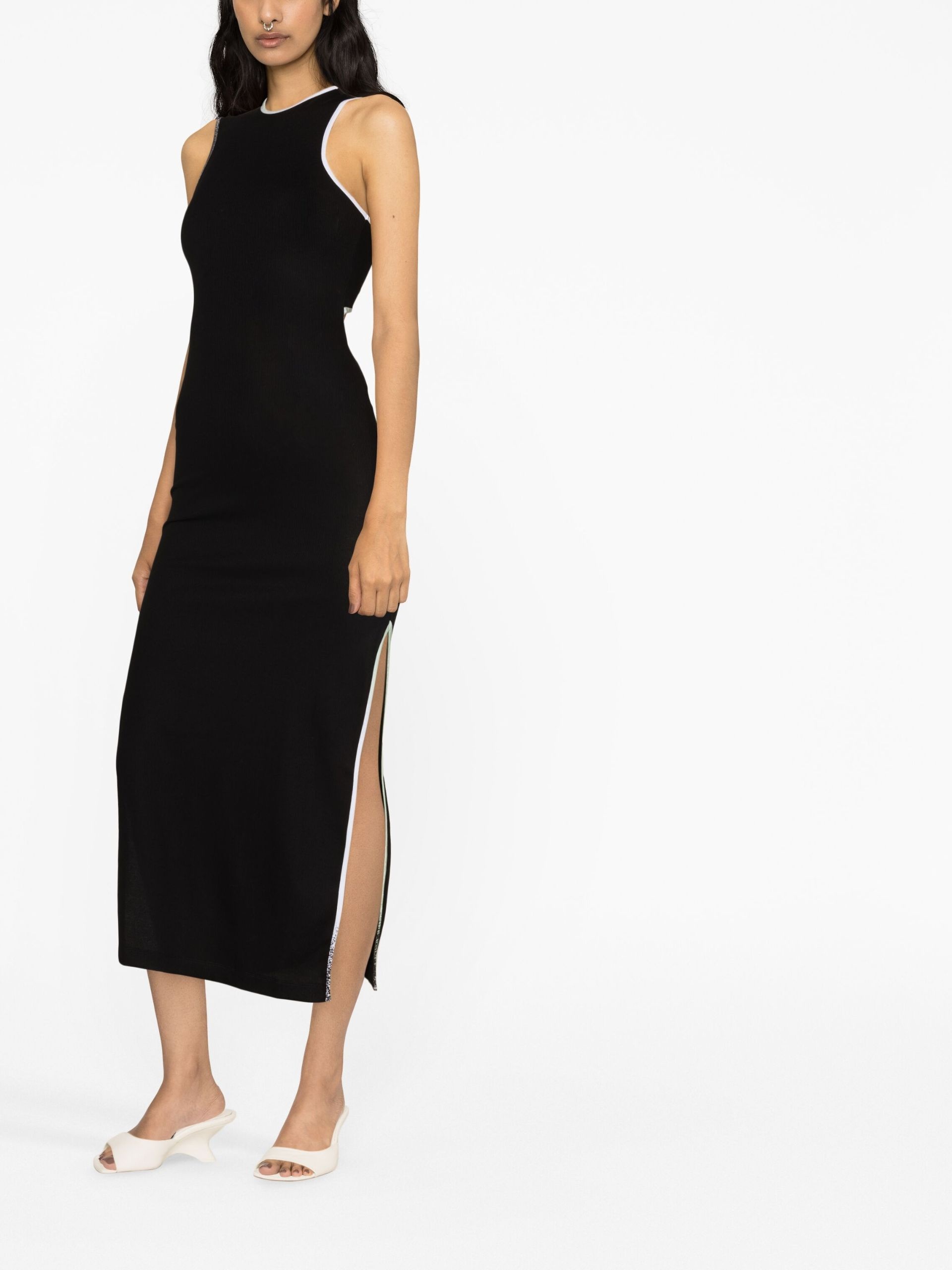 Elleme Black V-Neck Midi Dress