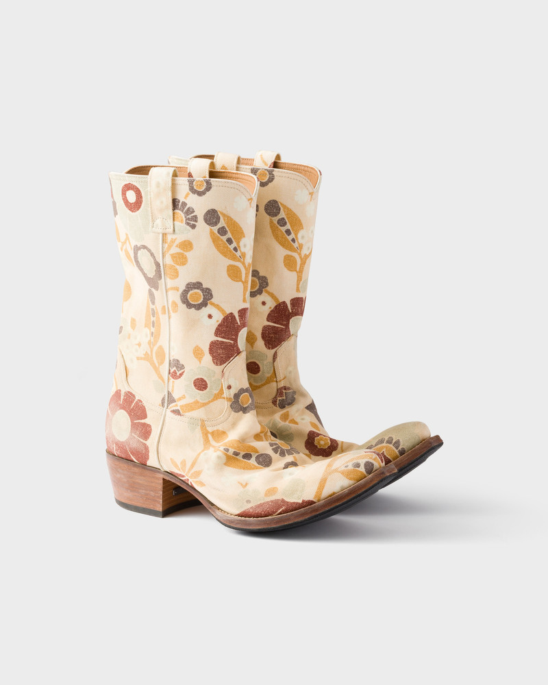 Printed fabric boots 1