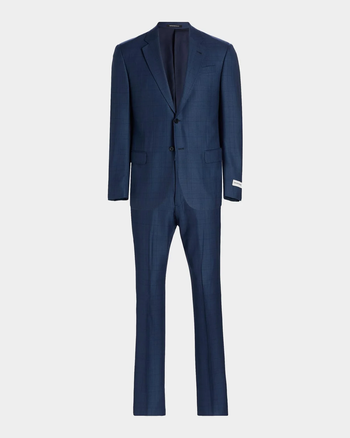 Check Wool-Silk Suit - 1